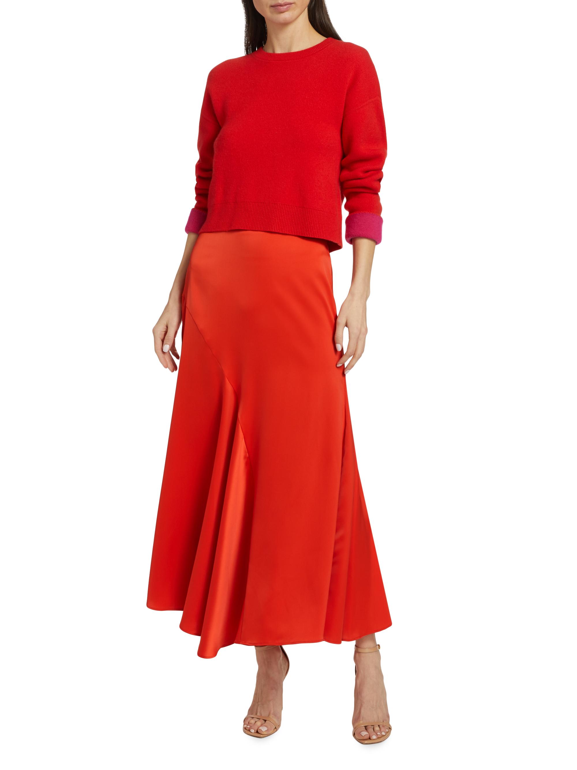 Derek Lam 10 Crosby Paulette Pleated Satin Midi-Skirt | Saks Fifth