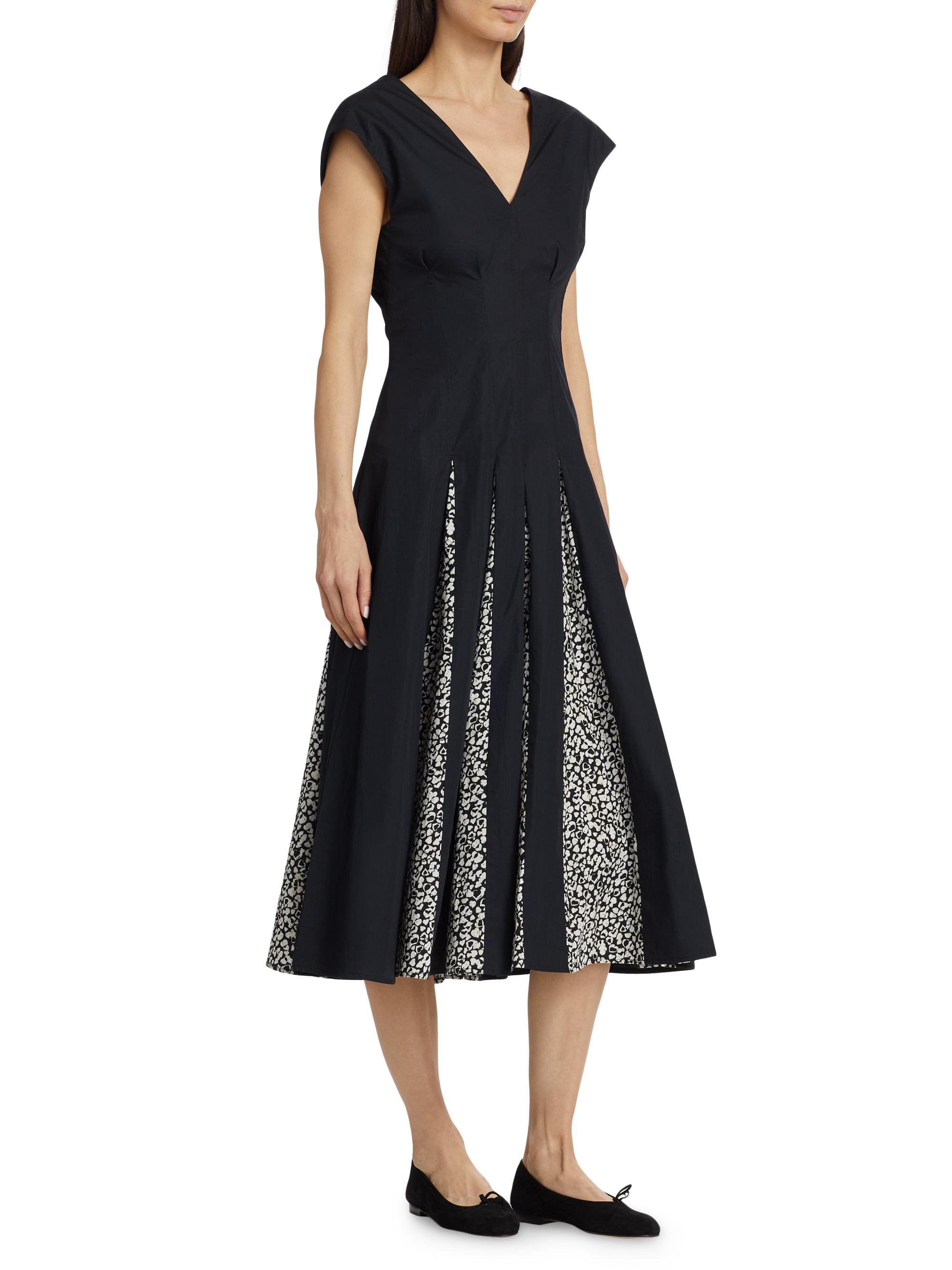 derek lam 10 crosby ella pleated cotton midi-dress DEREK LAM 10 CROSBY Ella pleated printed cotton-poplin midi dress