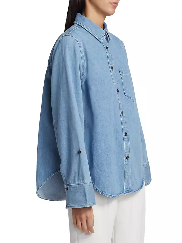 Wesley Bell-Sleeve Cotton Shirt