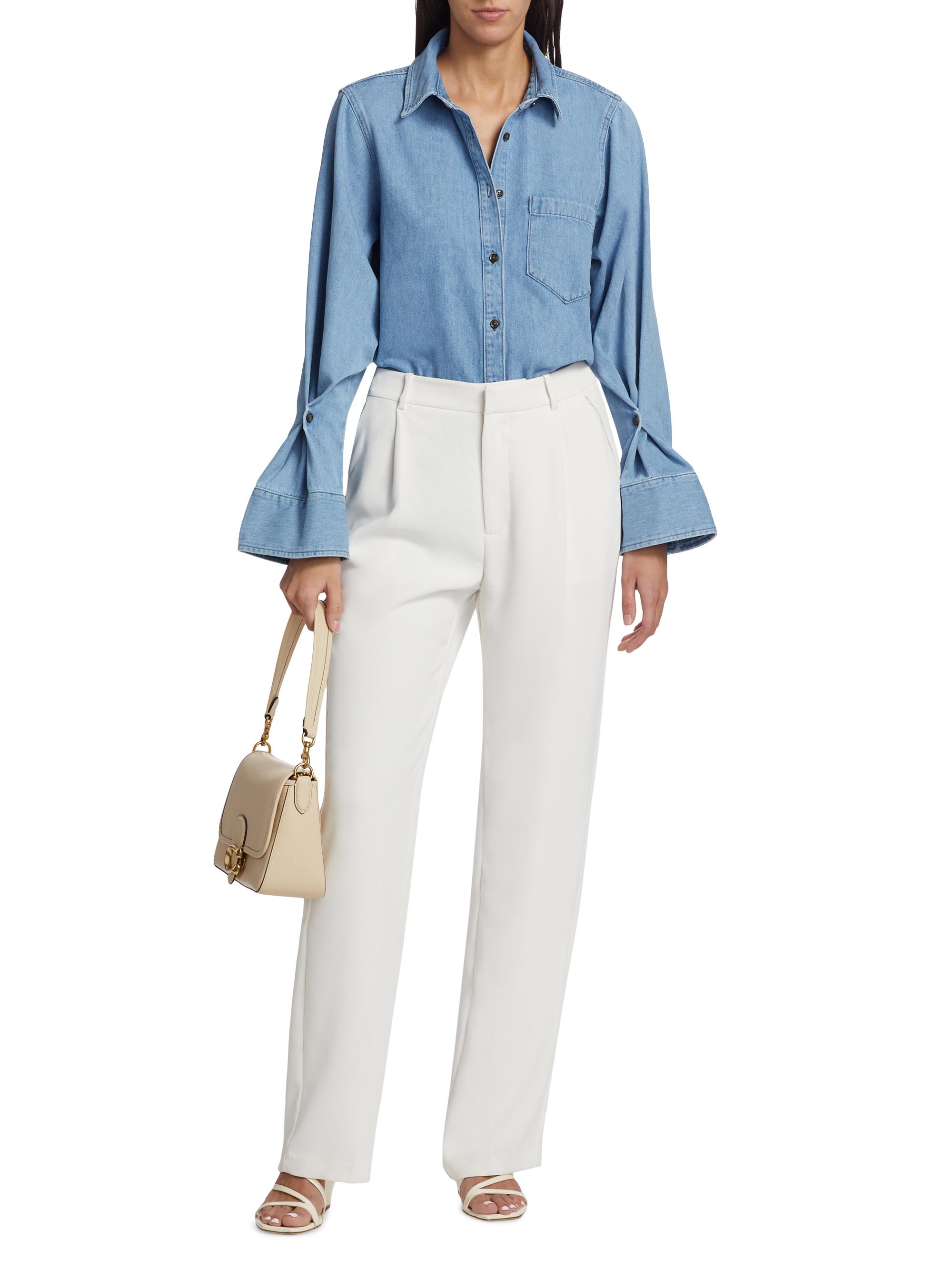 Derek Lam 10 Crosby Wesley Bell-Sleeve Cotton Shirt | Saks Fifth