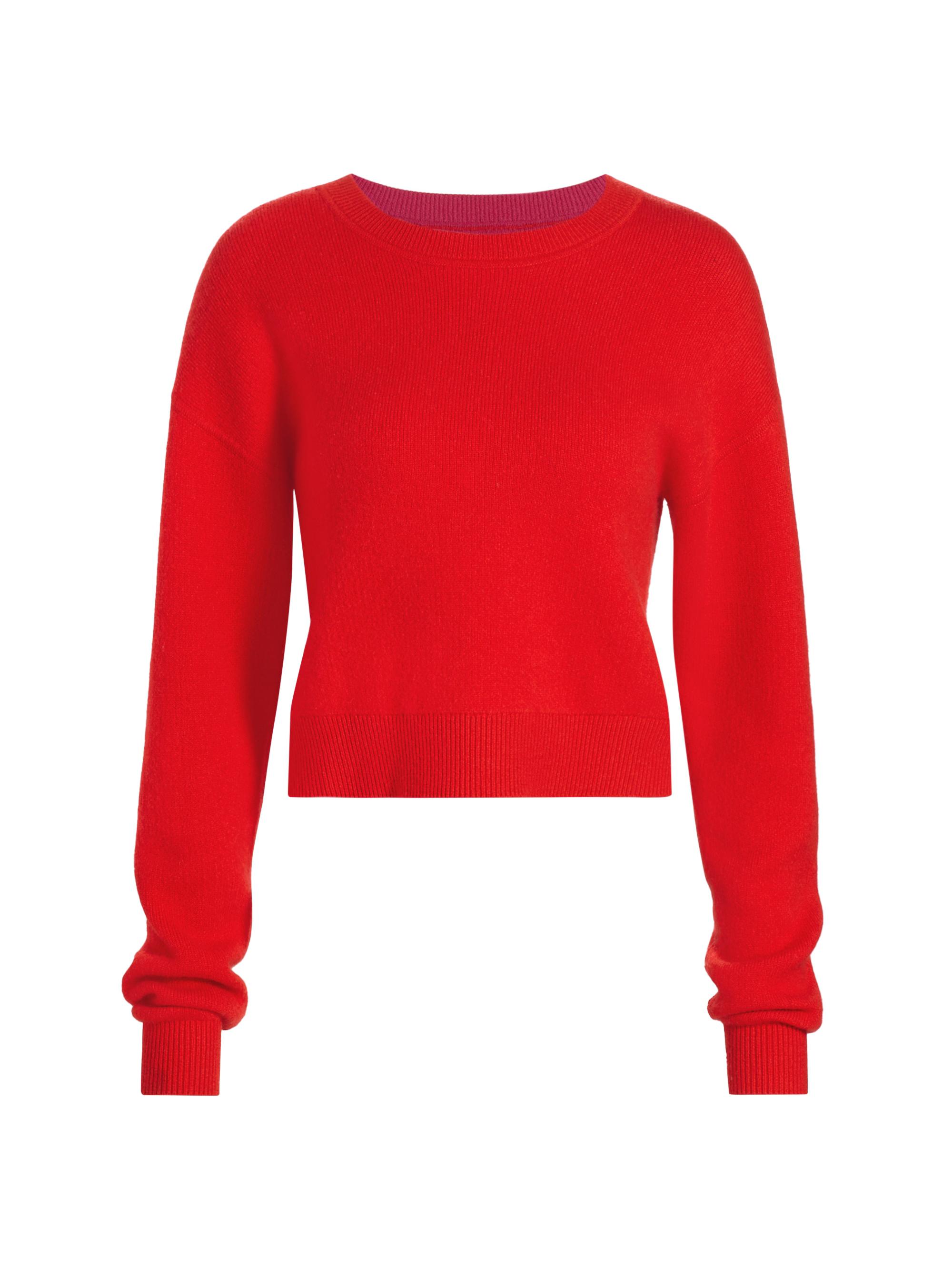 Derek Lam 10 Crosby Women's William Wool-Blend Sweater - Tomato
