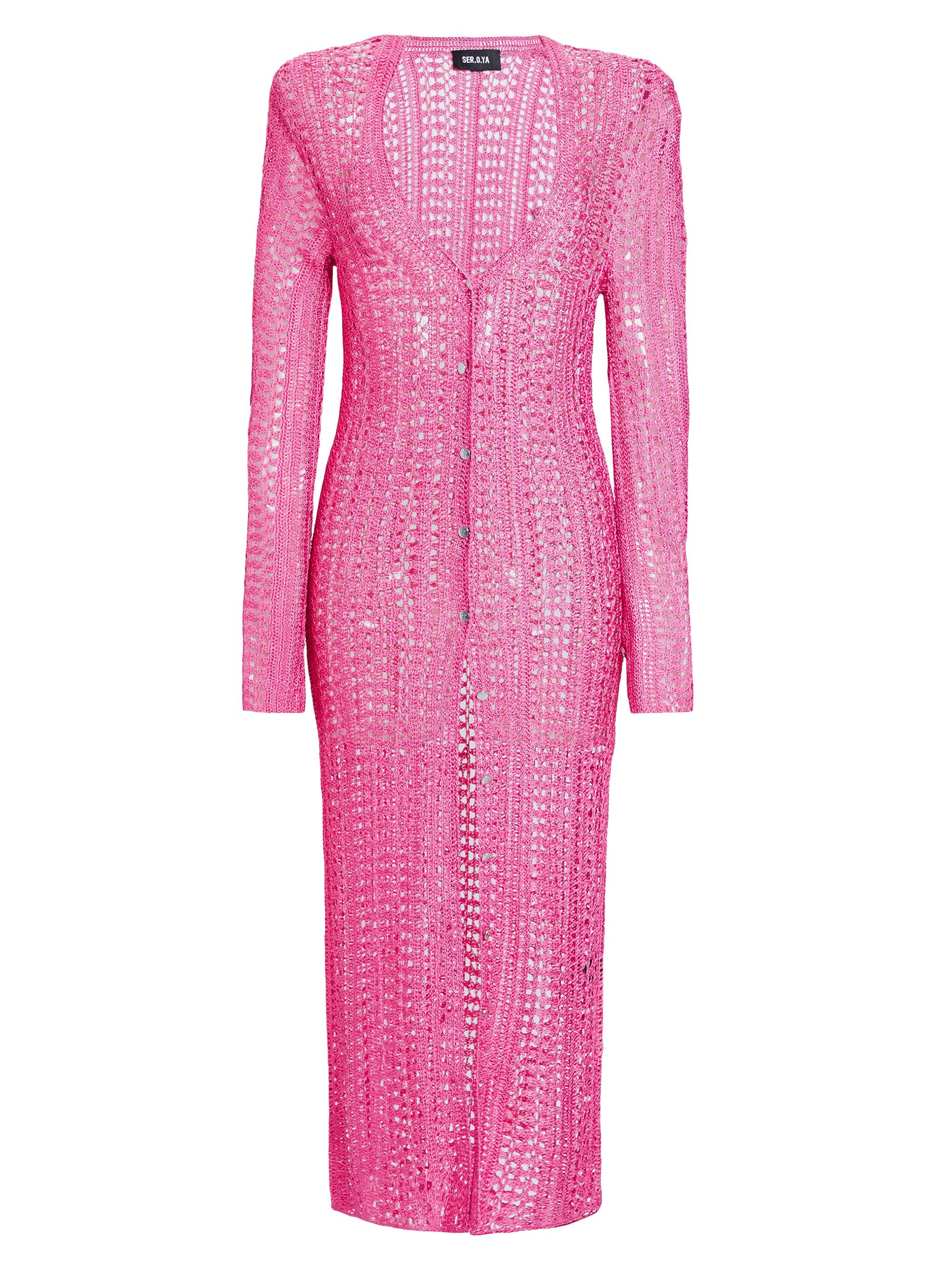 Ser.o.ya Women's Allison Crochet Cardigan - Malibu Pink