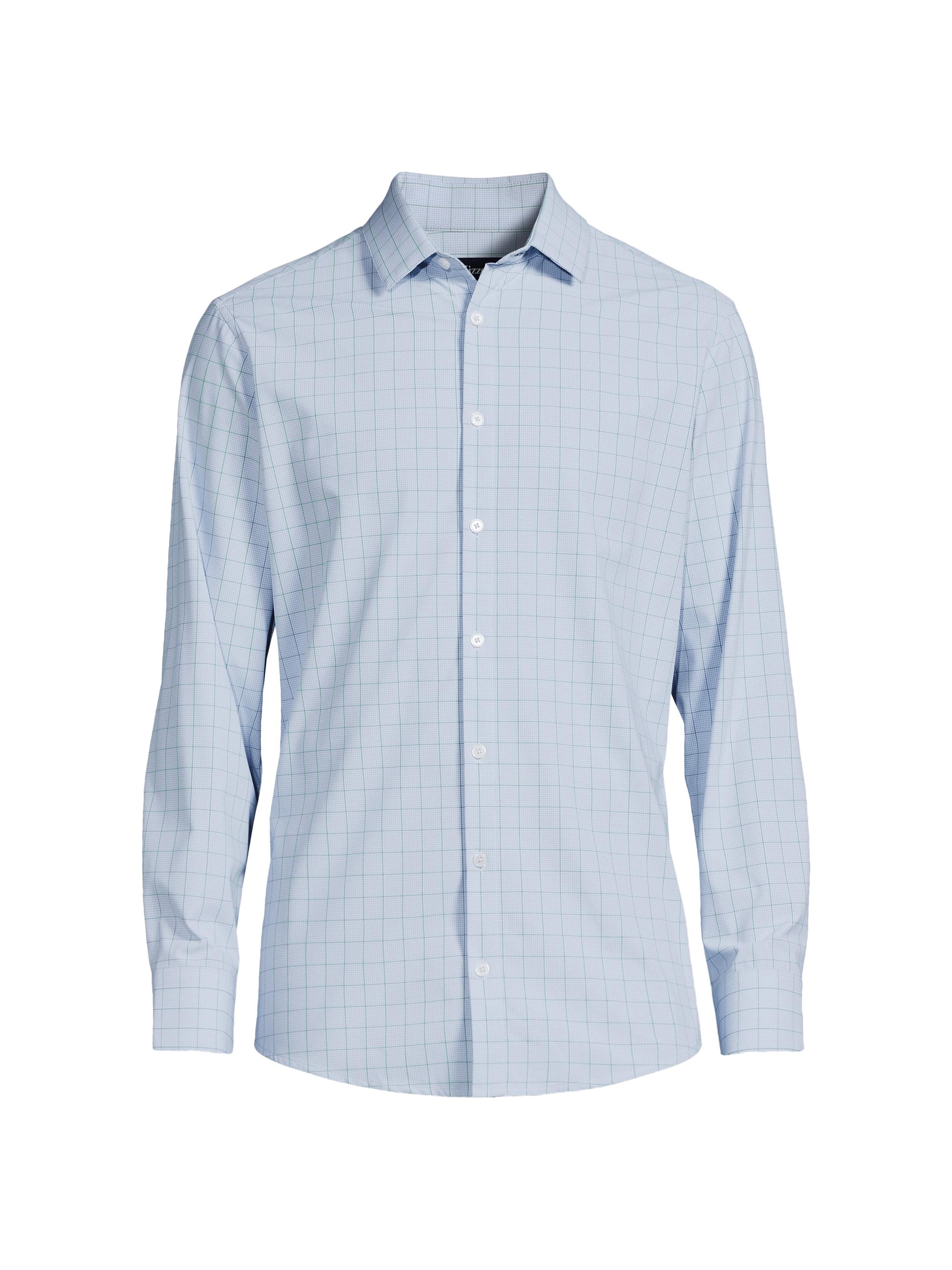 Mizzen+Main Men's Leeward Long-Sleeve Button-Front Shirt - Sky Crayton Plaid