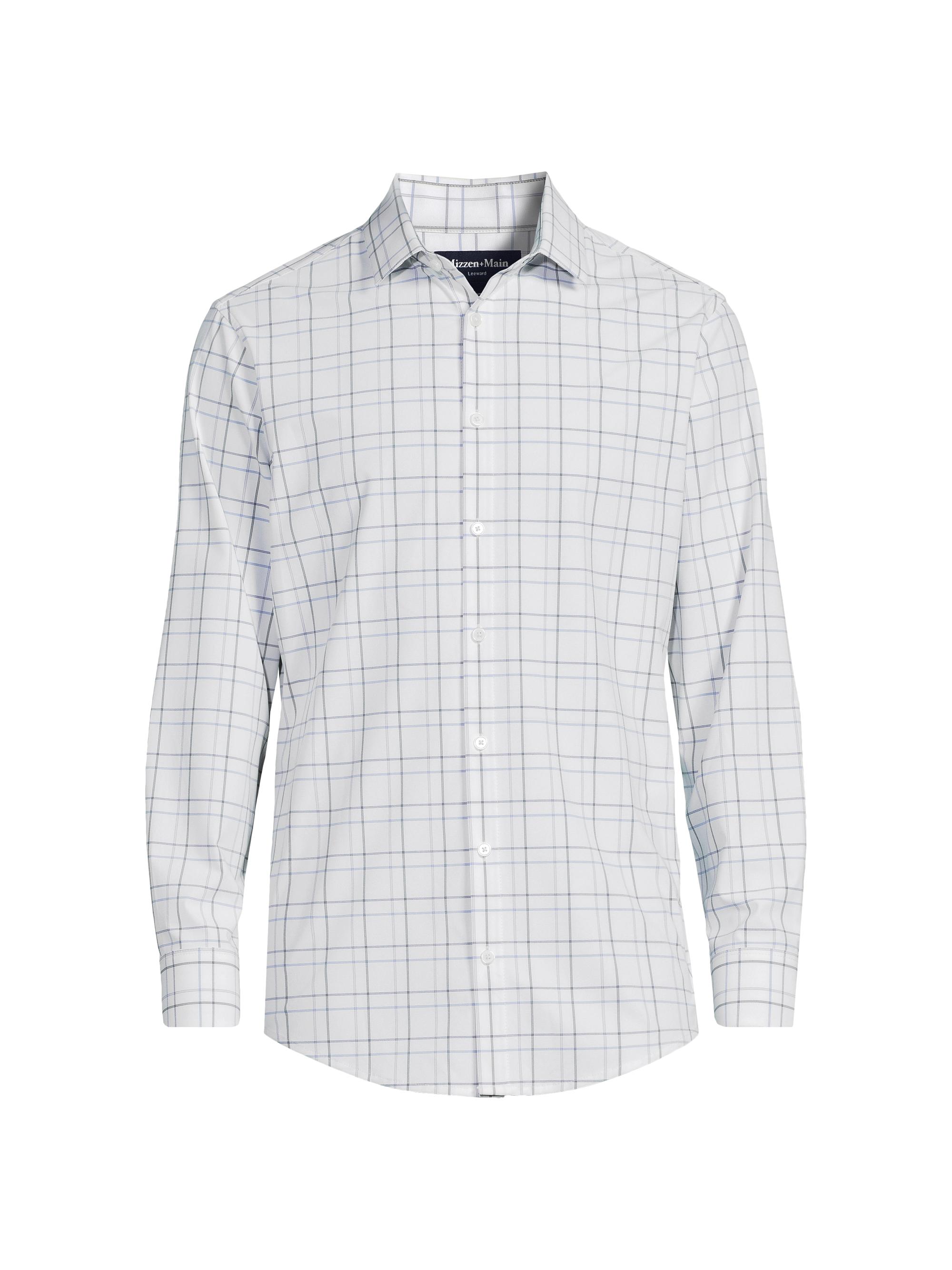 Mizzen+Main Men's Leeward Long-Sleeve Button-Front Shirt - White Larkin Plaid