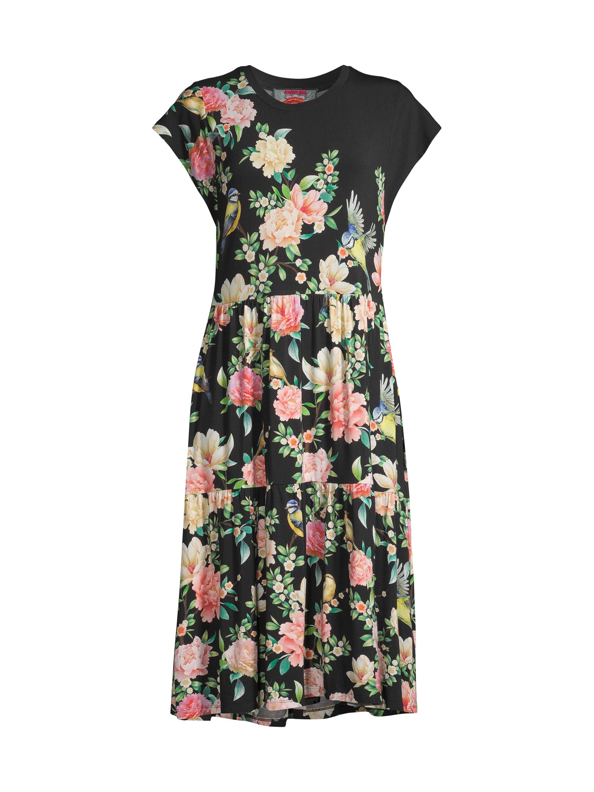 Johnny Was Women's Janie Tiered Printed Midi-Dress