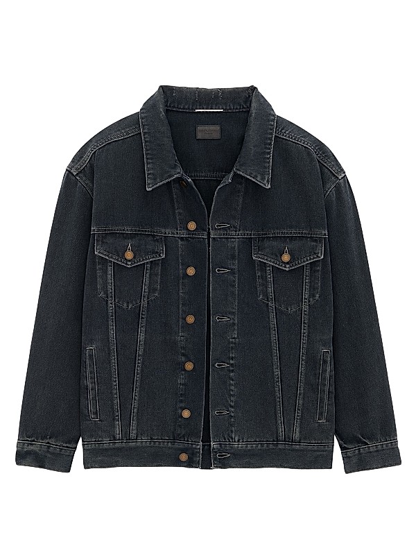 Shop Saint Laurent Oversized Jacket in Denim | Saks Fifth Avenue Shop Saint Laurent Oversized Jacket in Denim | Saks Fifth Avenue