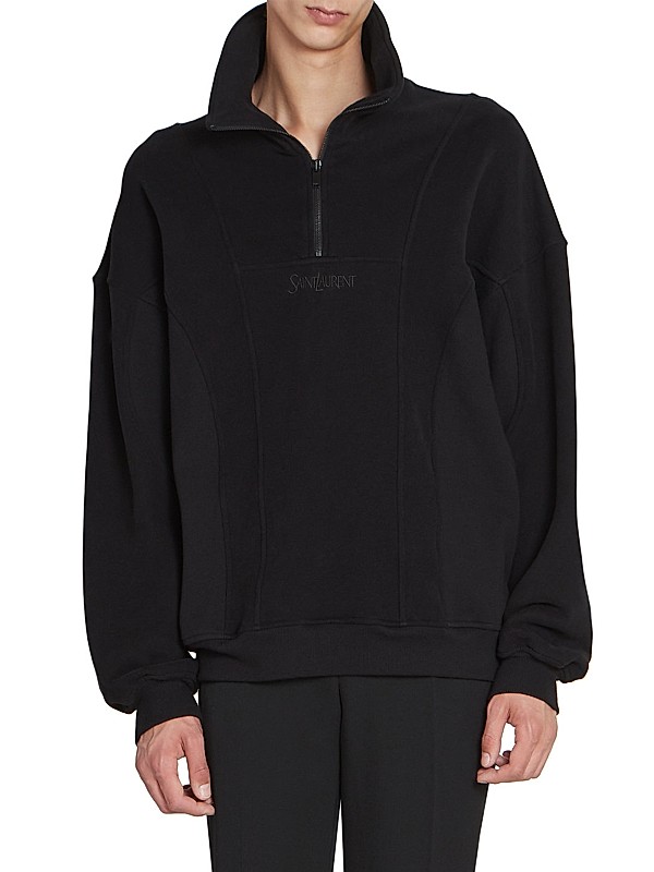Shop Saint Laurent Half-Zip Sweatshirt | Saks Fifth Avenue Shop Saint Laurent Half-Zip Sweatshirt | Saks Fifth Avenue