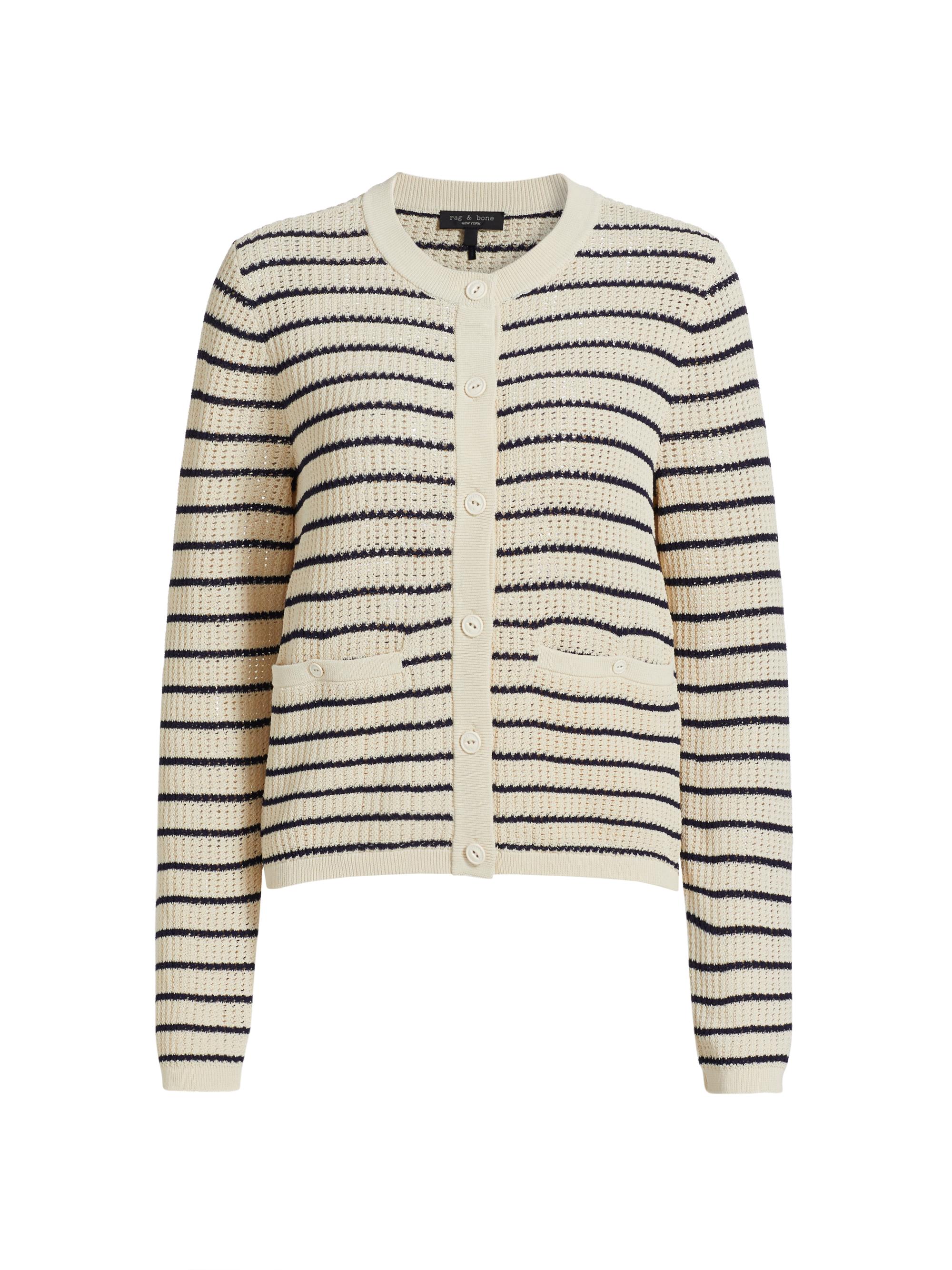 Striped wool cardigan