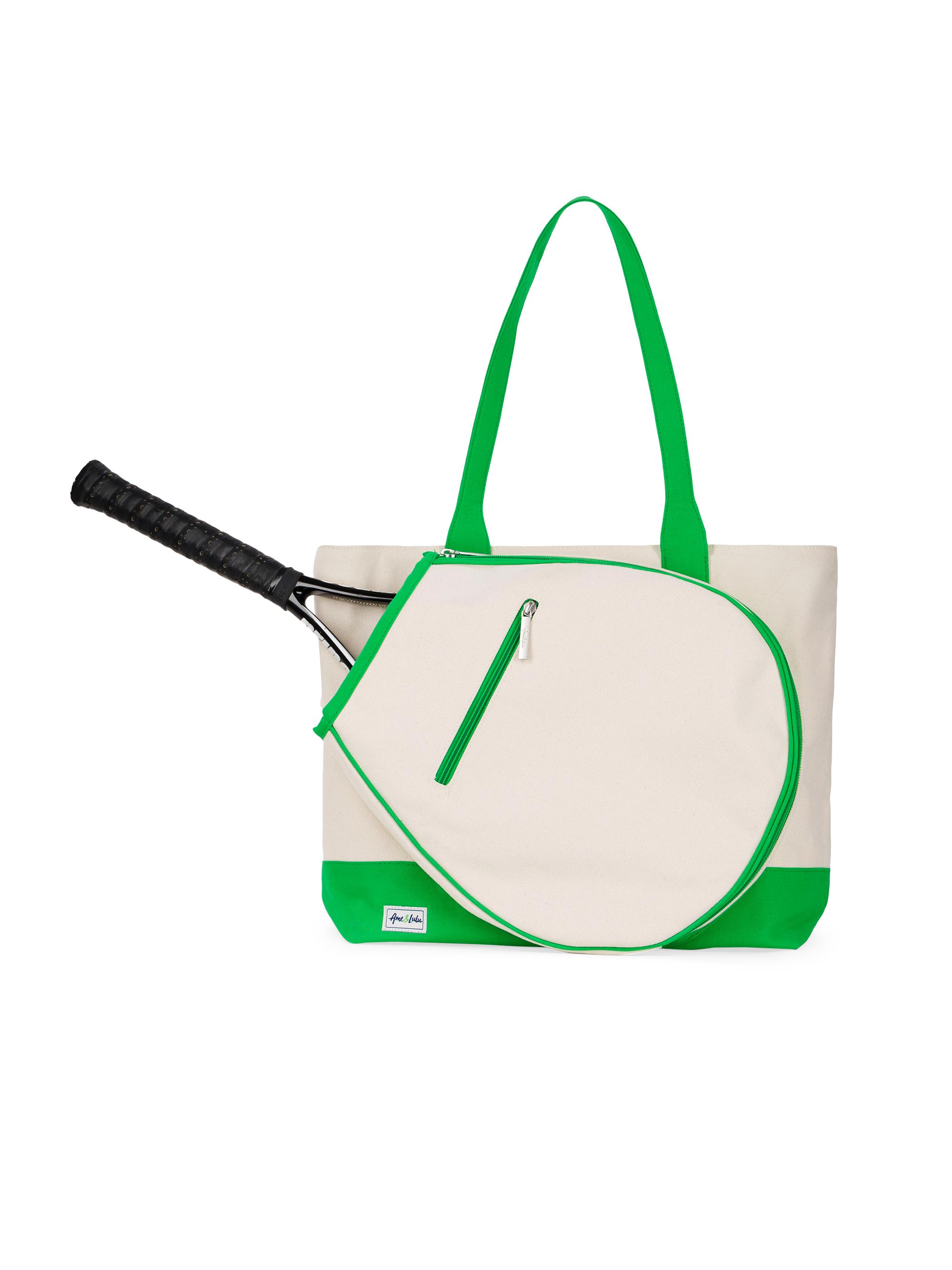 Ame & Lulu Canvas Tennis Racket Tote Bag - Green