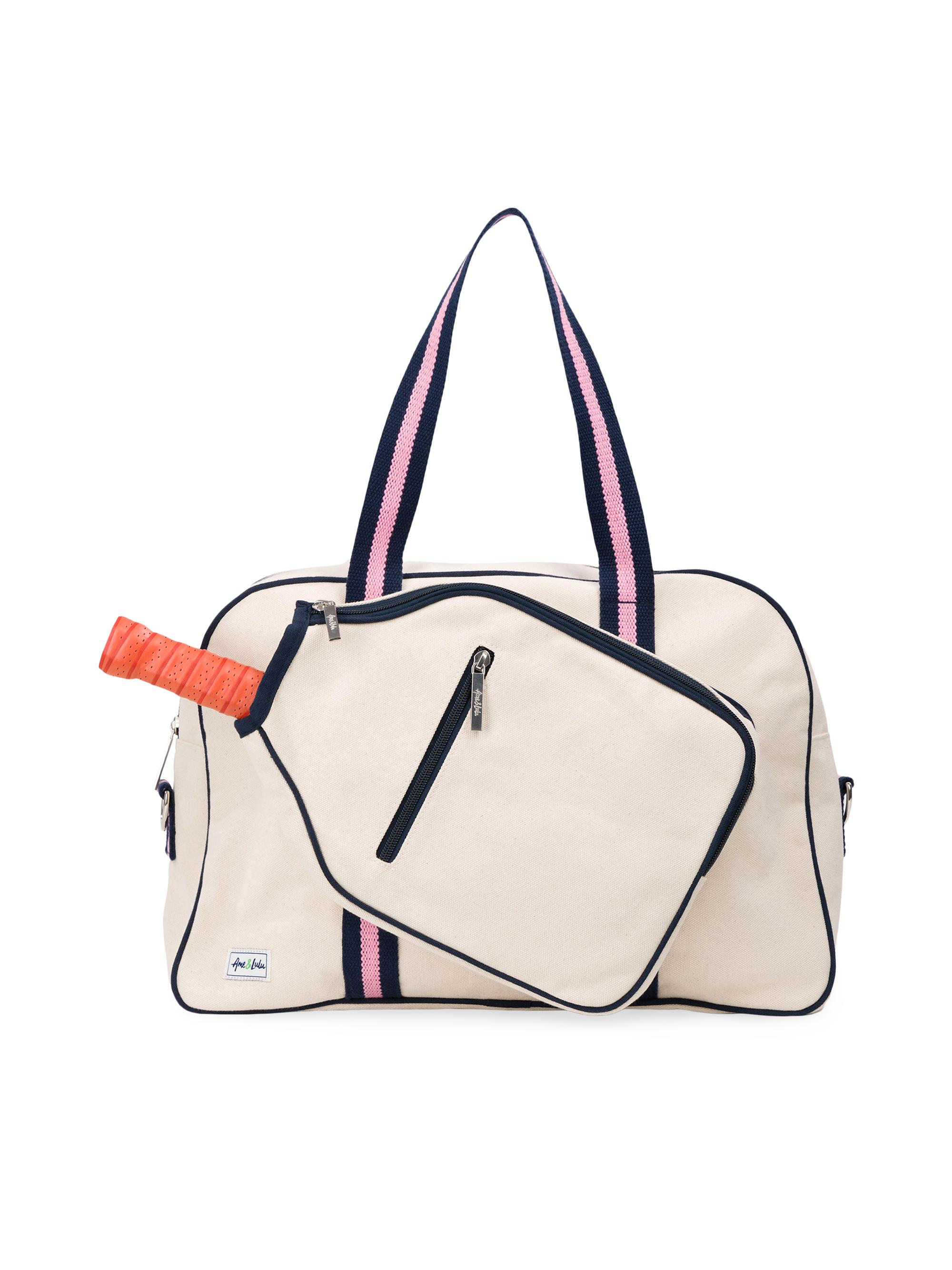 Ame & Lulu Hamptons Canvas Pickleball Bag - Pink Navy