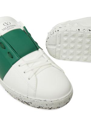 Valentino Garavani White amp; Green Open For A Change Sneakers