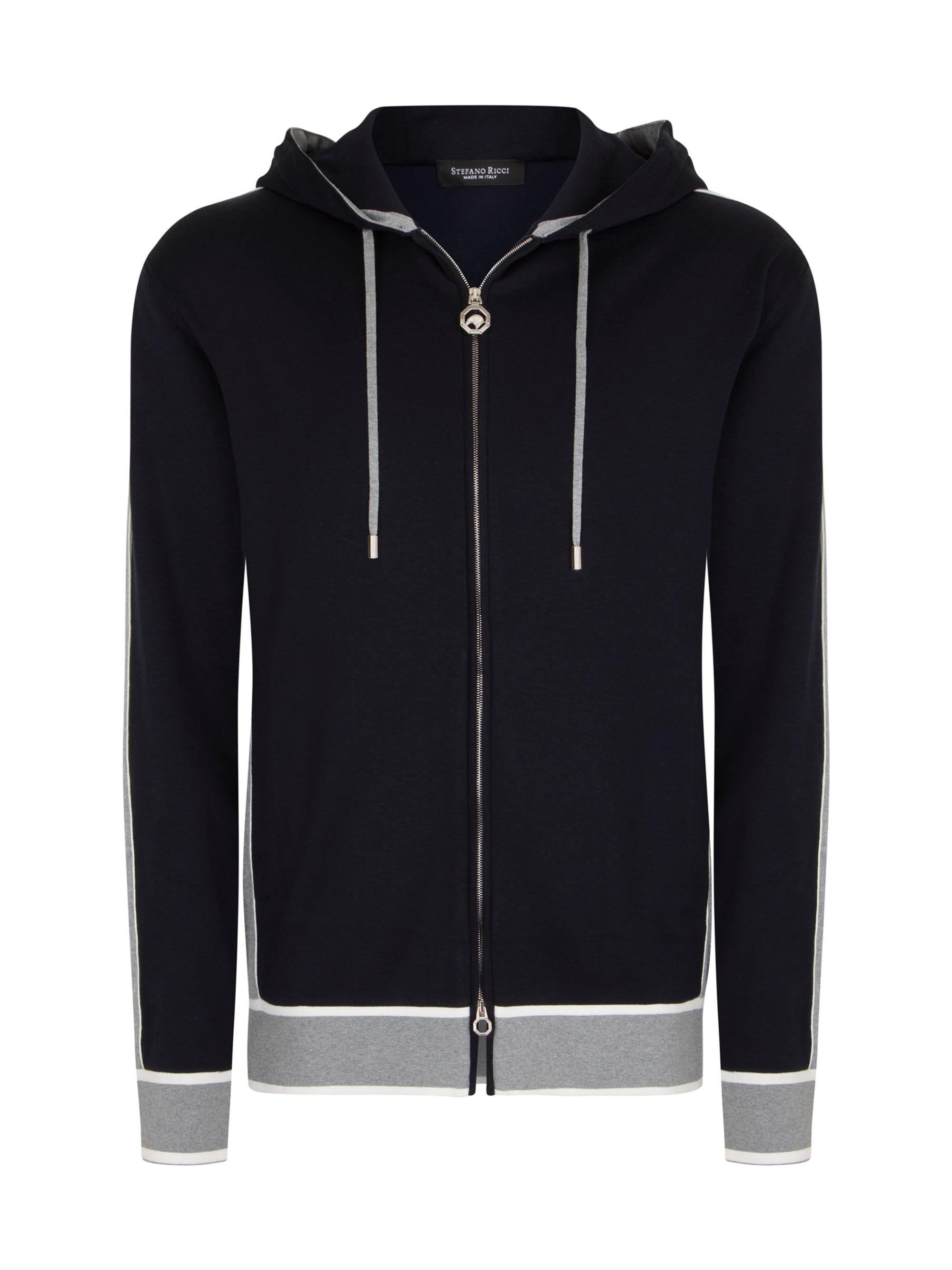 Stefano Ricci Men's Hooded Zip Jogging Blouson - White