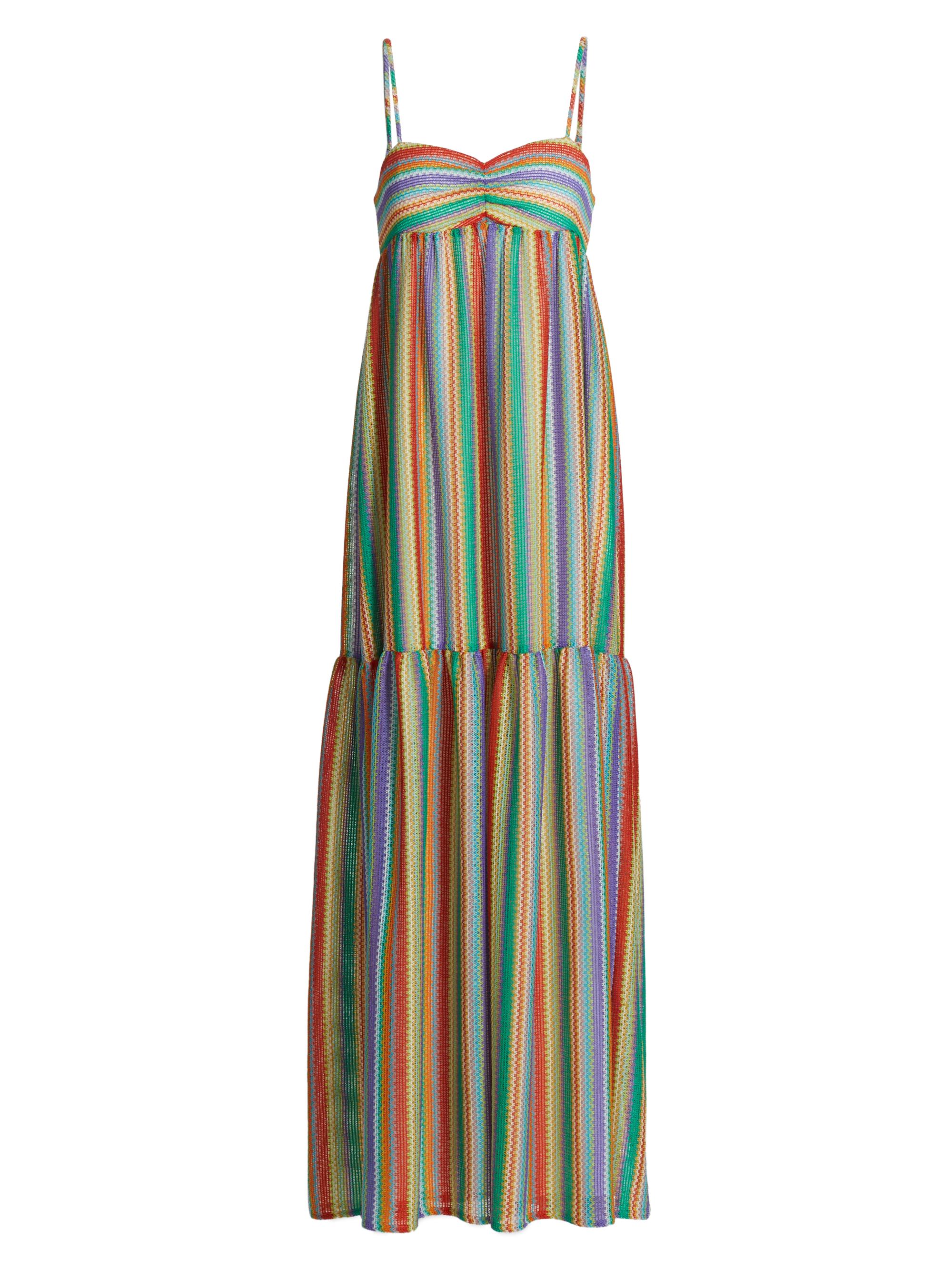 Amanda Uprichard Women's Sima Striped Mesh Maxi Dress - Rainbow Stripe