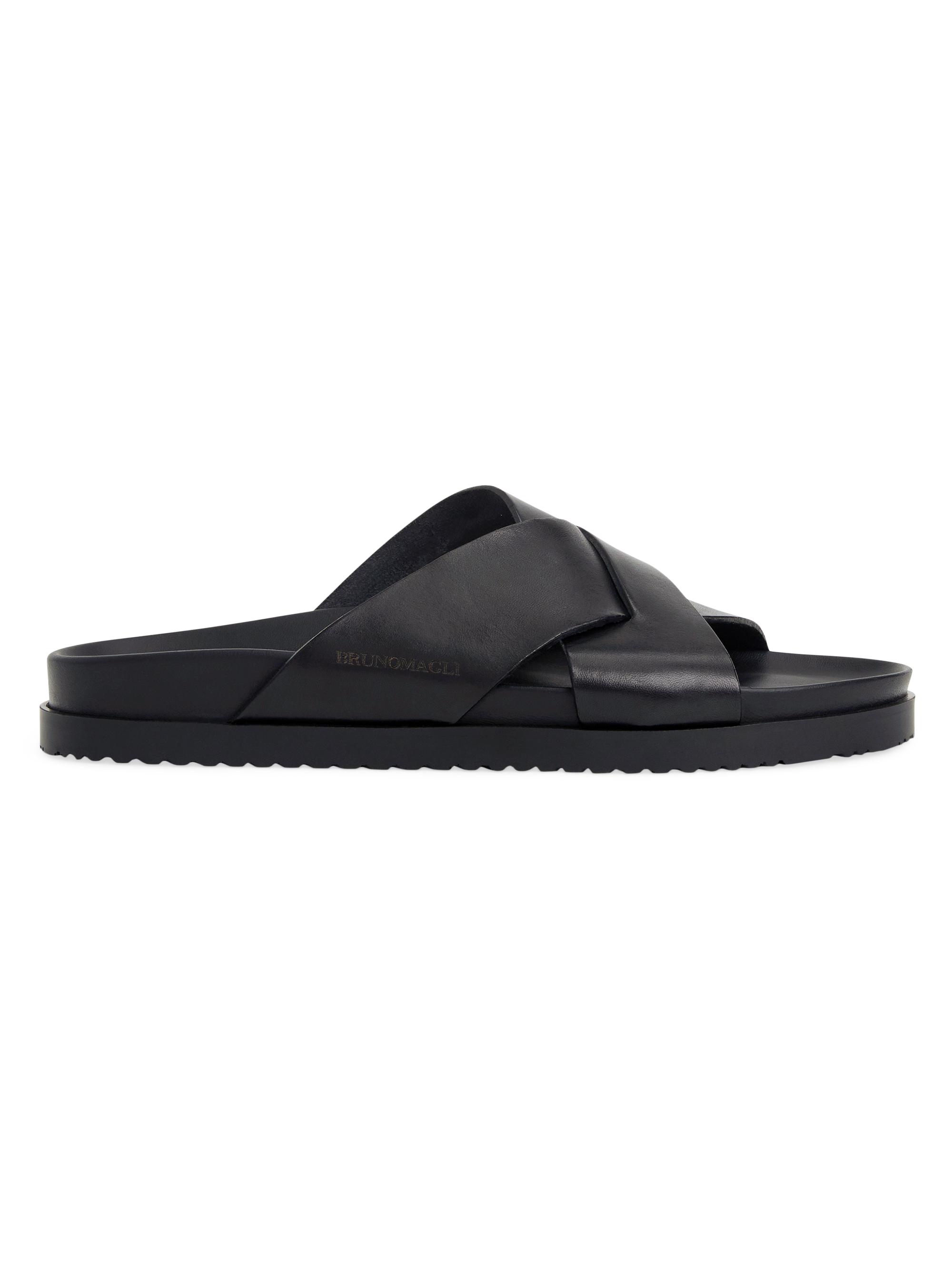 Bruno Magli Men's Bologna Woven Leather Sandals - Black