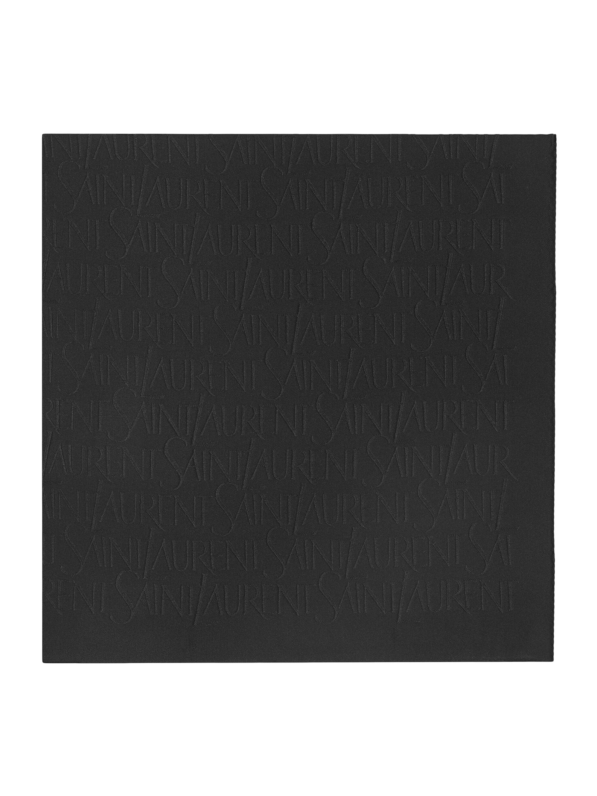 Saint Laurent Women's Square Scarf in Silk Jacquard - Black