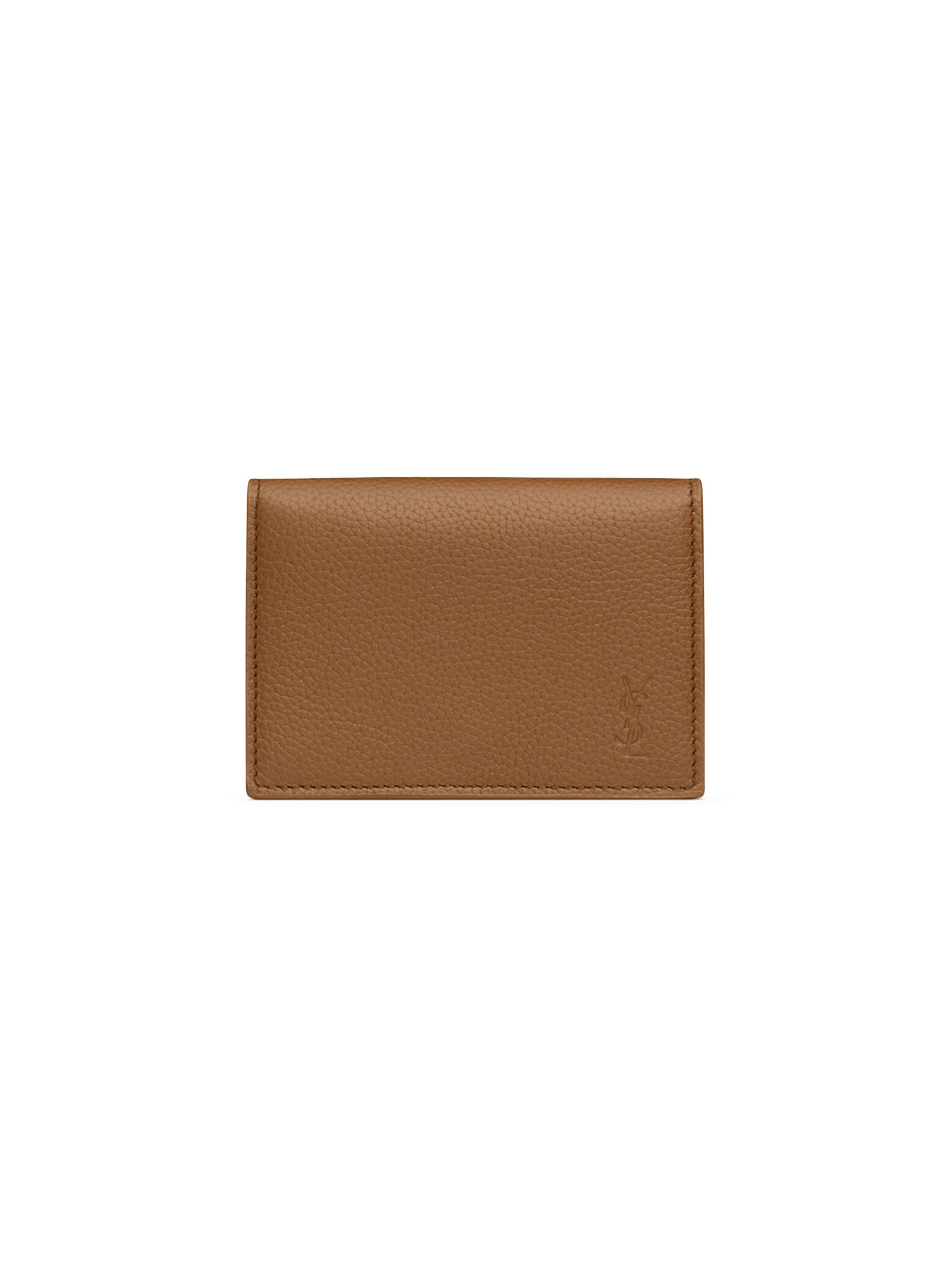 Saint Laurent Men's Cassandre Shadow Business Card Case - Fox