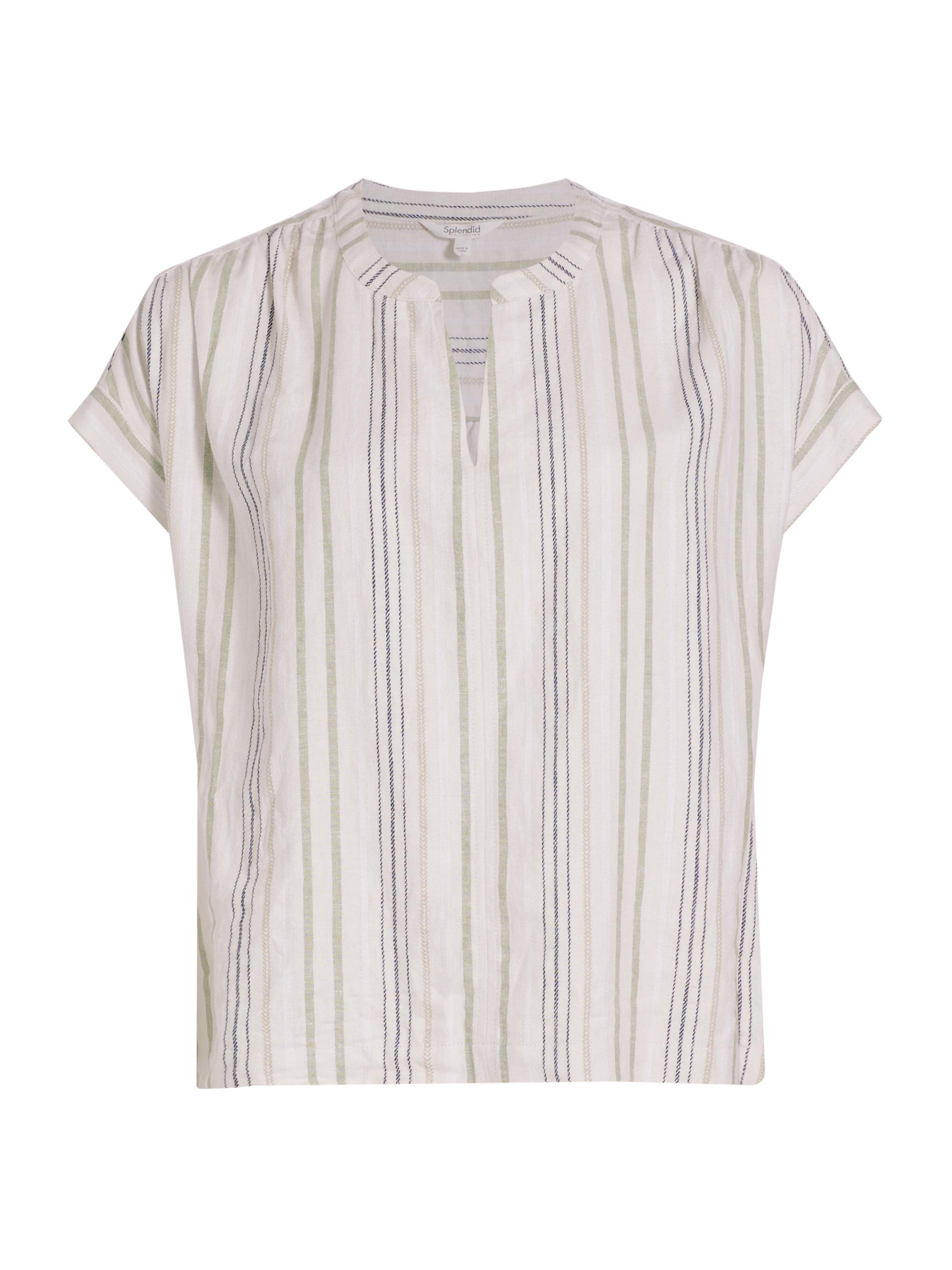 Splendid Women's Wynn Striped Linen-Blend Blouse - Cypress Stripe