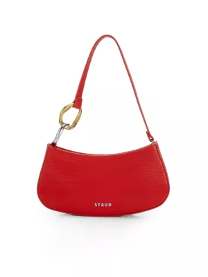 Shop Staud Ollie Leather Shoulder Bag | Saks Fifth Avenue