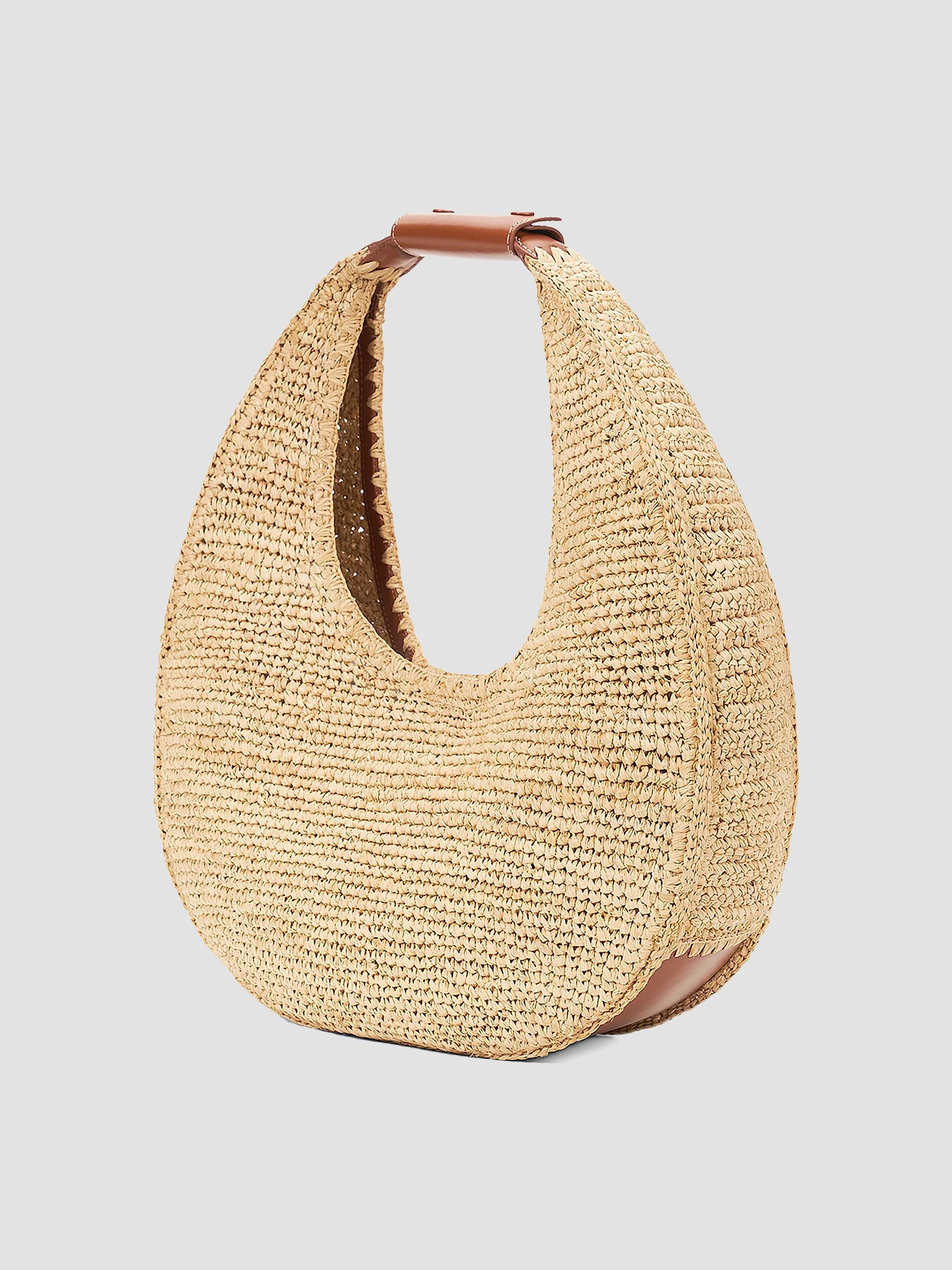 Staud Large Moon Raffia Shoulder Bag | Saks Fifth Avenue