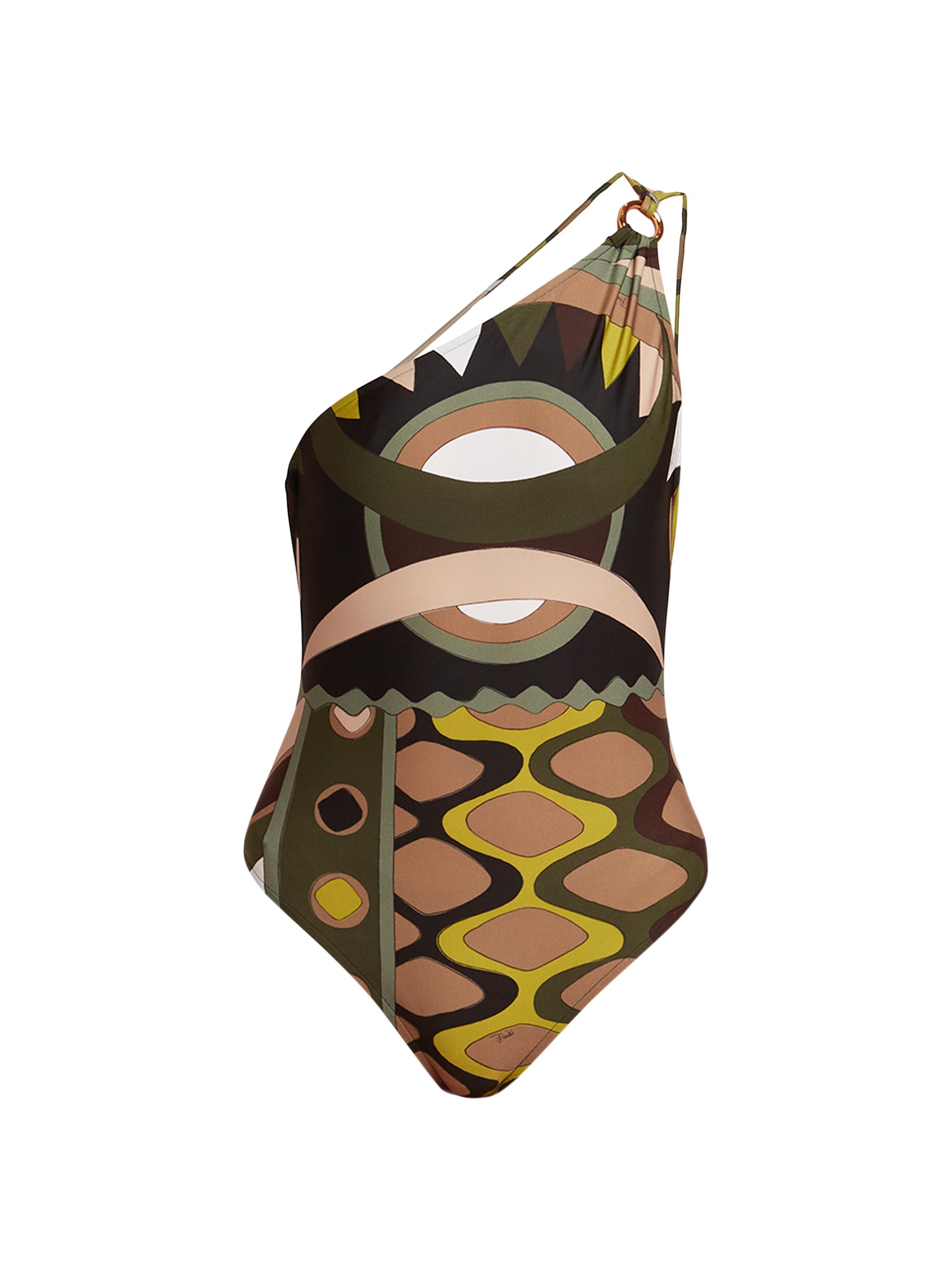 Pucci Women's Very Vivara Geometric One-Piece Swimsuit - Khaki