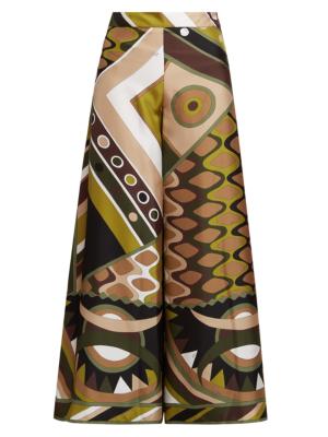 PUCCI Vivara-print silk trousers - Blue