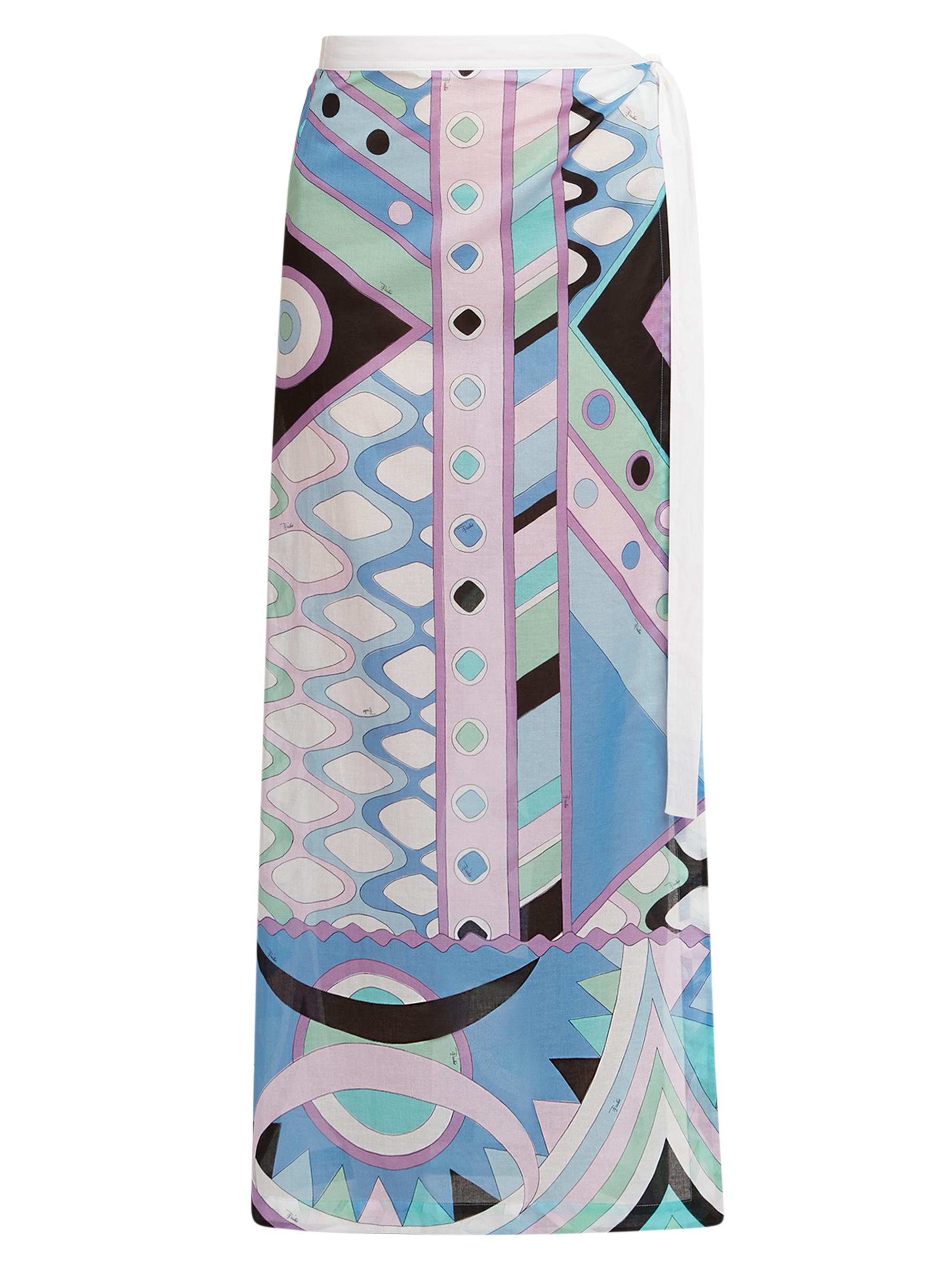 Pucci Women's Very Vivara Cotton Geometric Sarong - Celeste Bianco