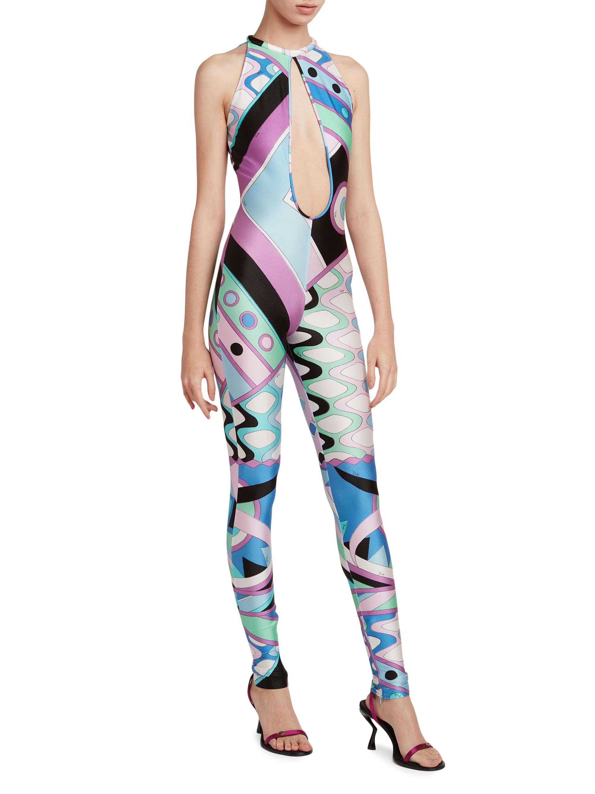 Very Vivara Printed Shiny Stretch Jumpsuit
