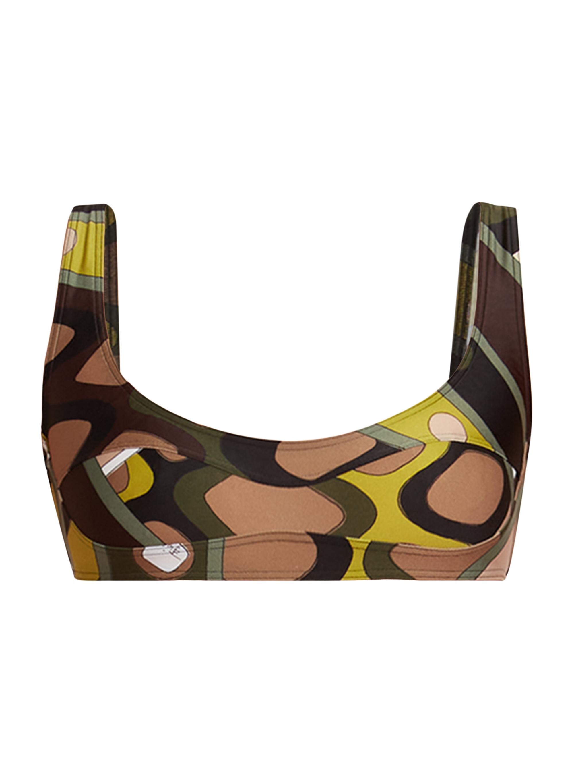 Pucci Women's Very Vivara Scoopneck Printed Bikini Bra - Khaki