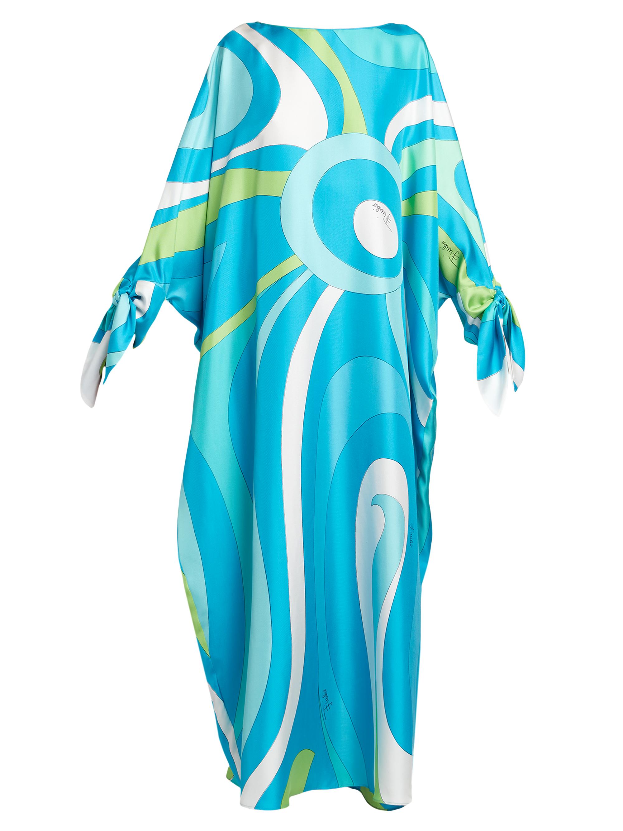 Pucci Women's Very Vivara Printed Silk Twill Kaftan - Turchese
