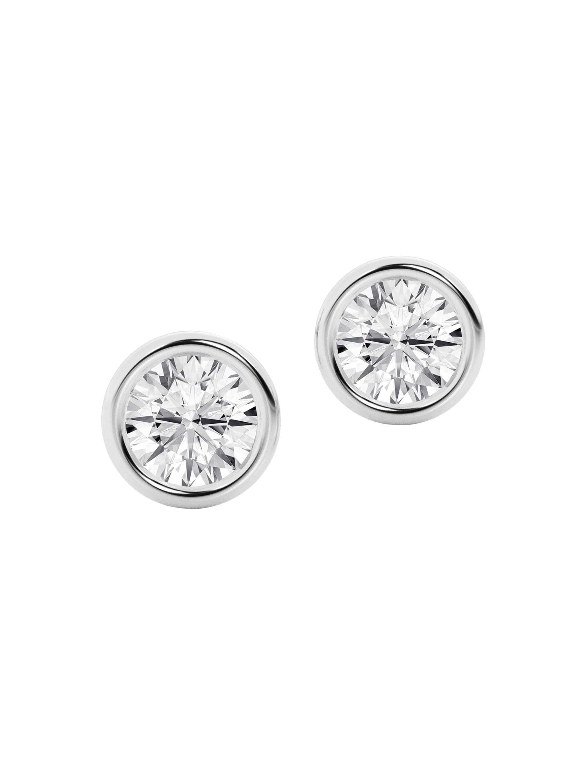 Saks Fifth Avenue Collection Women's 14K Gold & 0.50-6.00 TCW Lab-Grown Diamond Bezel Set Stud Earrings - White Gold