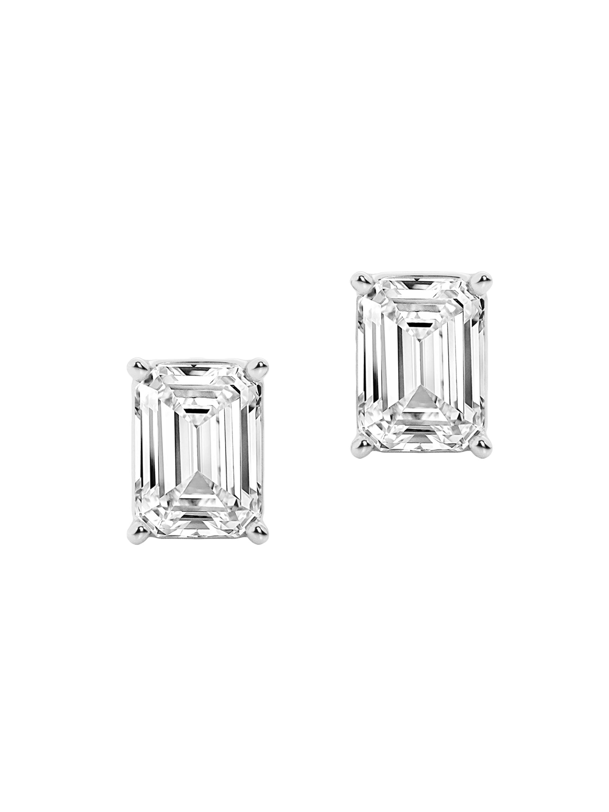 Saks Fifth Avenue Collection Women's 4K Gold & Emerald-Cut Lab-Grown Diamond Stud Earrings - White Gold