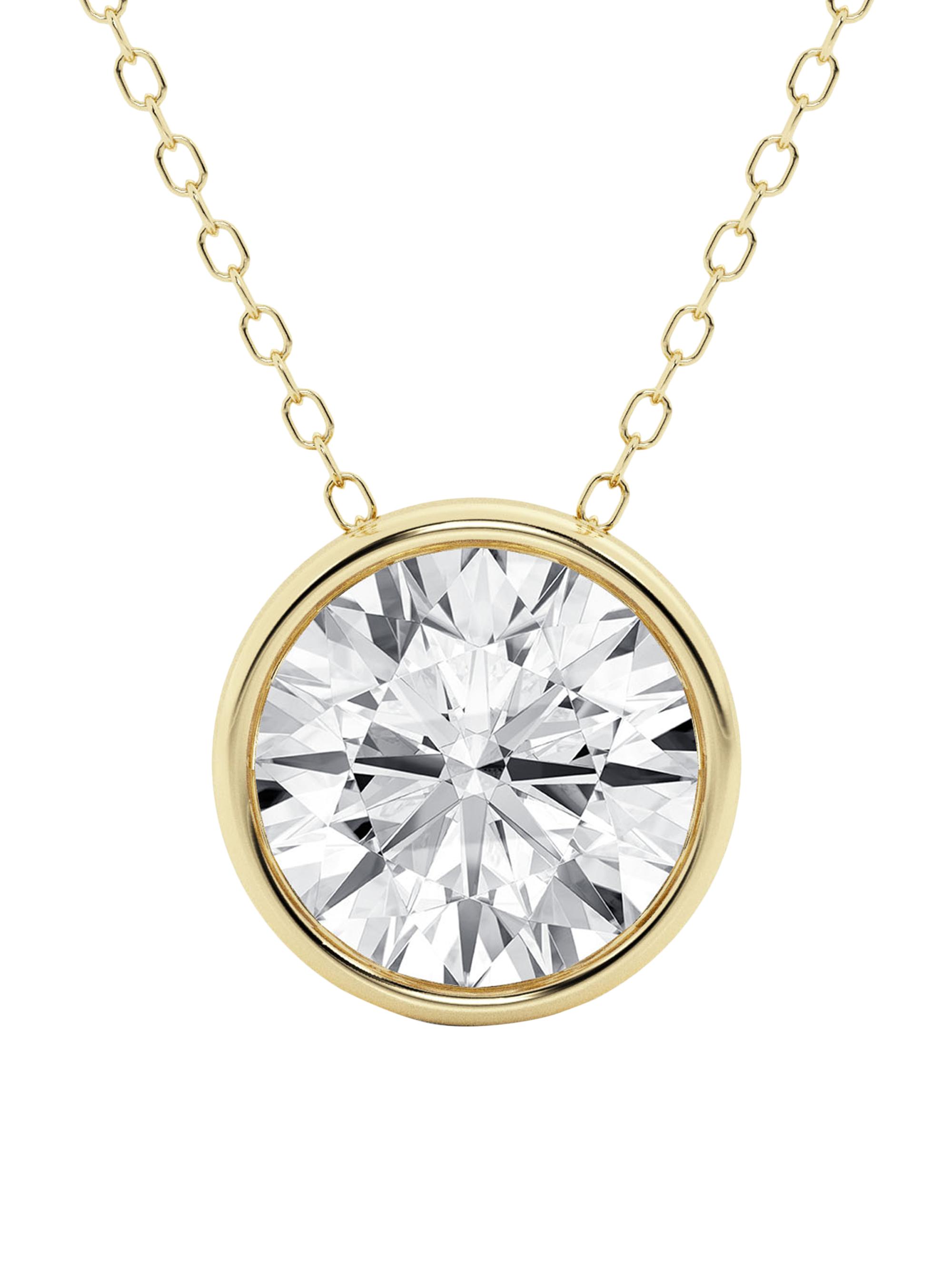 Saks Fifth Avenue Collection Women's 14K Gold & Round Lab-Grown Diamond Solitaire Pendant Necklace - Yellow Gold