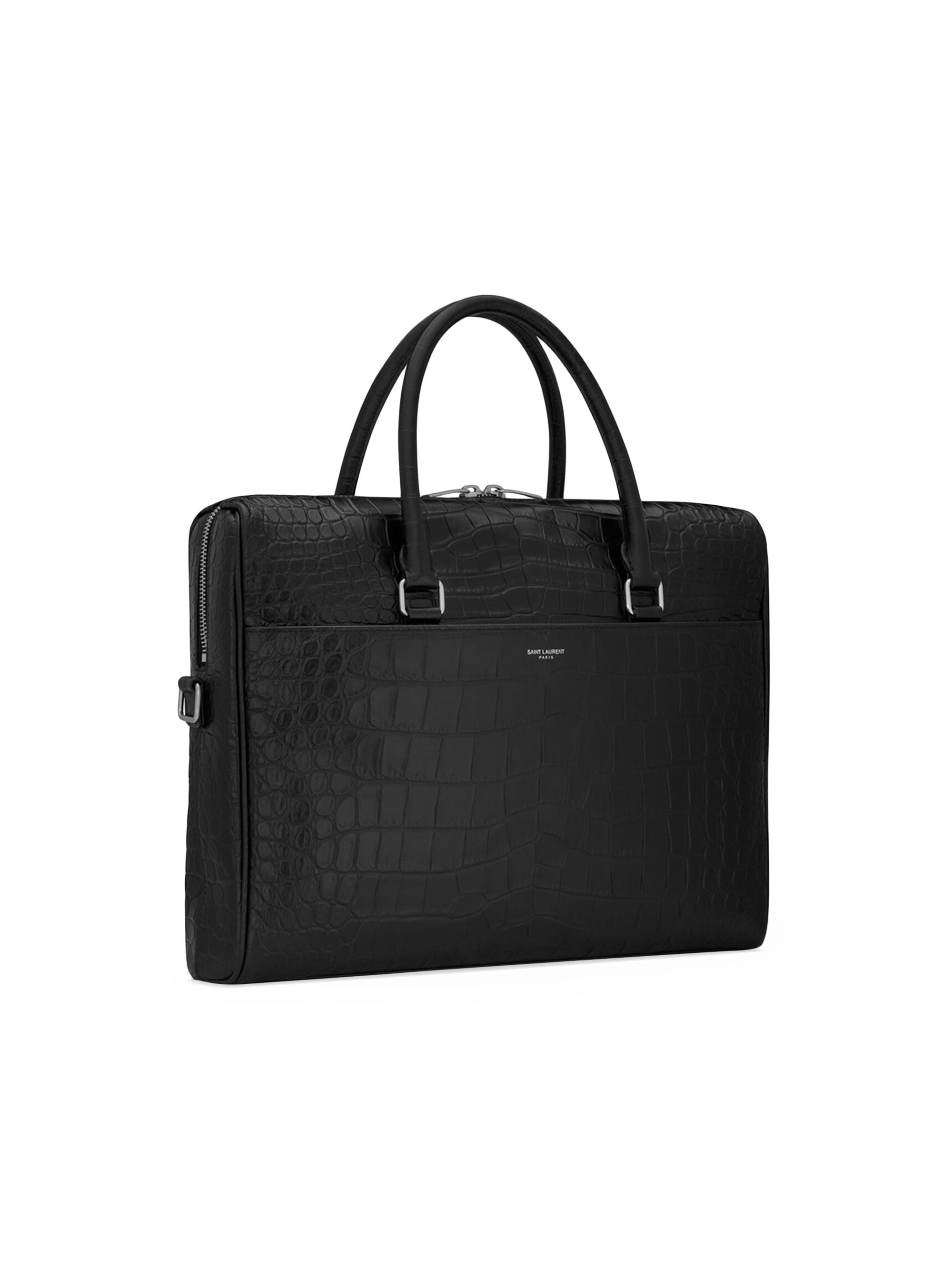 Saint Laurent Duffle Briefcase Bag in Matte Leather | Saks Fifth