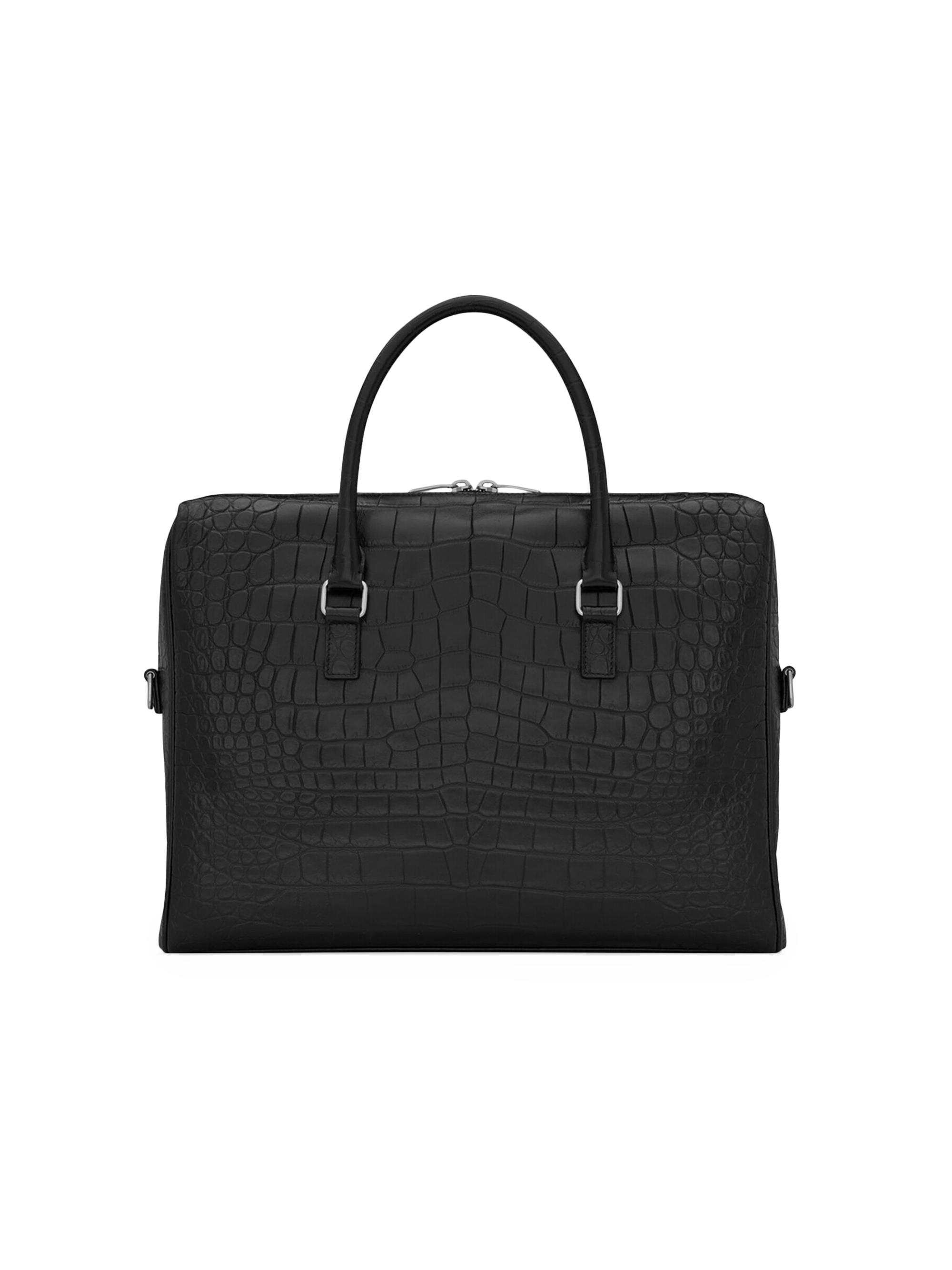 Saint Laurent Duffle Briefcase Bag in Matte Leather | Saks Fifth