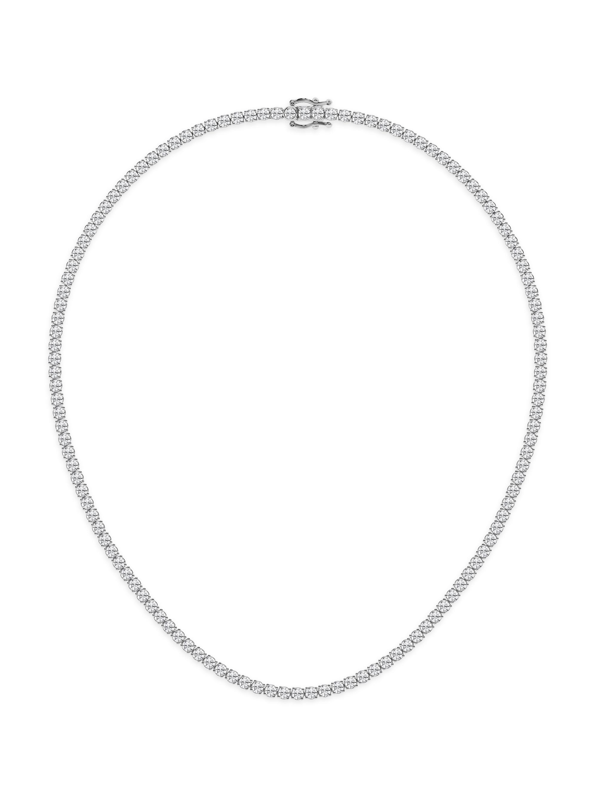 Saks Fifth Avenue Collection Women's 14K White Gold & Lab-Grown Diamond Tennis Necklace/5.00-20.00 TCW - 15 Ctw
