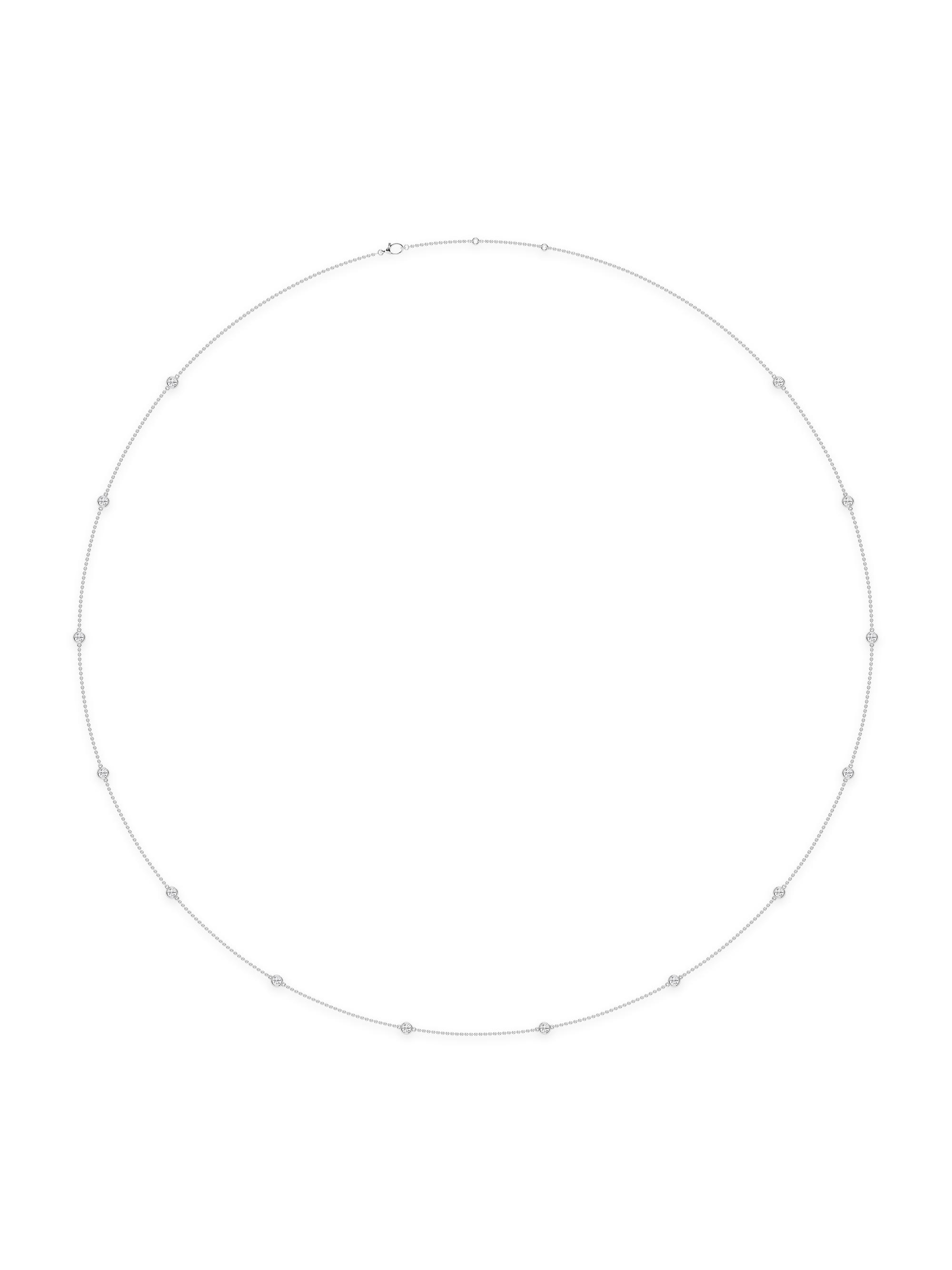 Saks Fifth Avenue Collection Women's 14K White Gold & Lab-Grown 14-Diamond Station Necklace/0.70-2.10 TCW - 1 Tcw