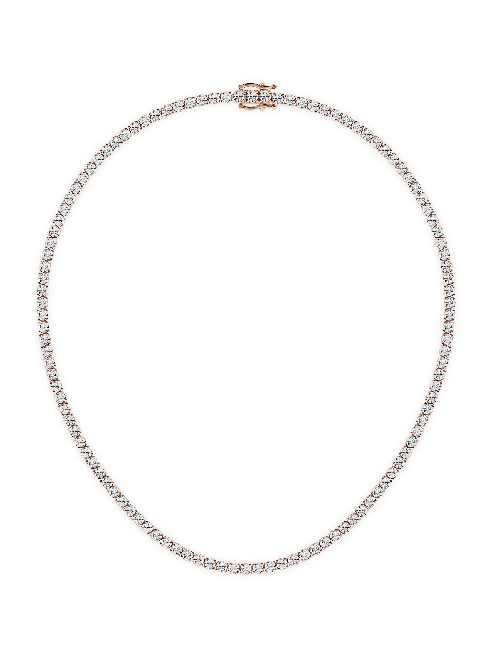 Saks Fifth Avenue Collection Women's 14K Rose Gold & Lab-Grown Diamond Tennis Necklace/5.00-20.00 TCW - 20 Tcw