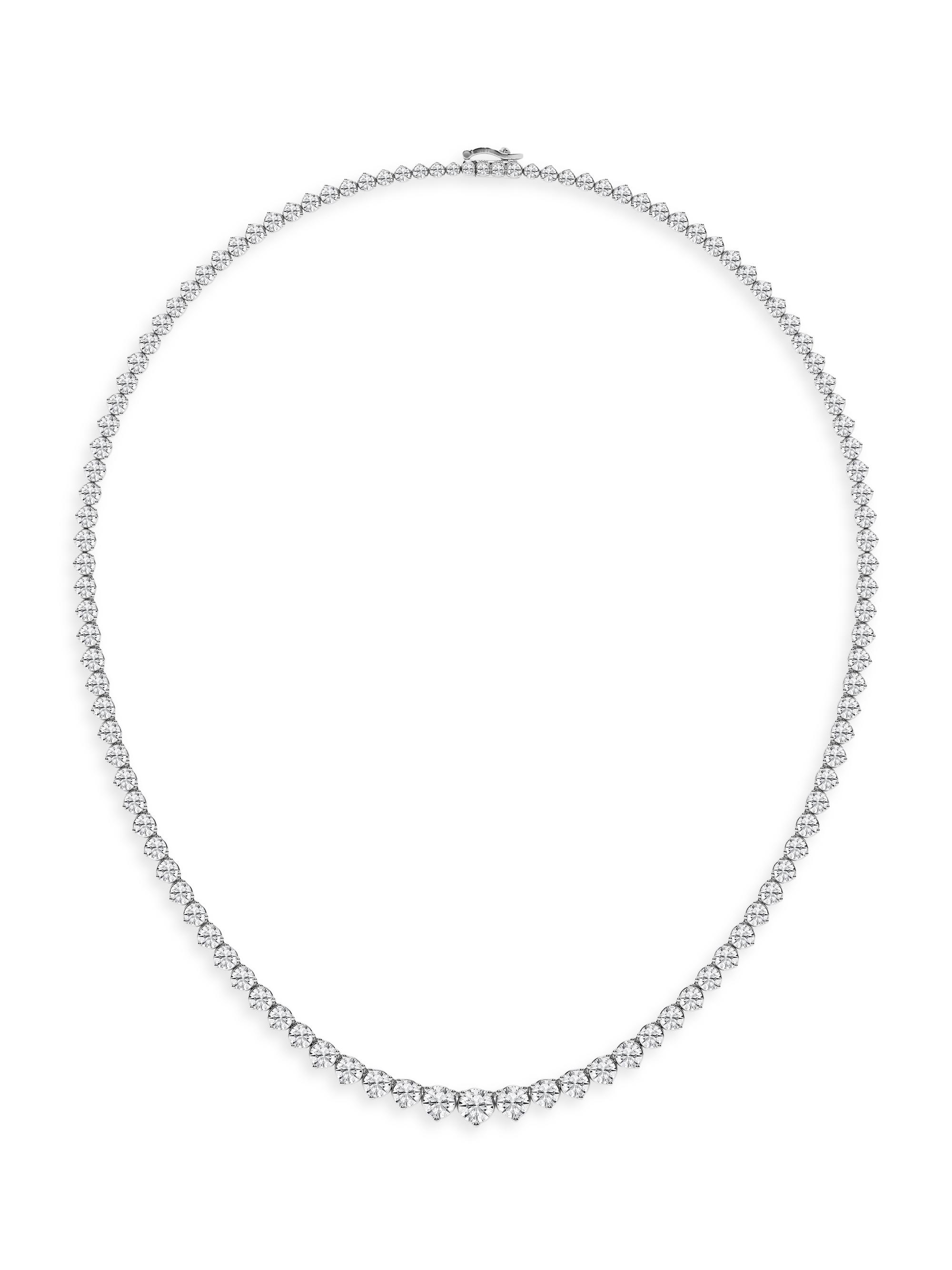 Saks Fifth Avenue Collection Women's Platinum & Graduated Round Lab-Grown Diamond Tennis Necklace/5.00-20.00 TCW - 20 Tcw