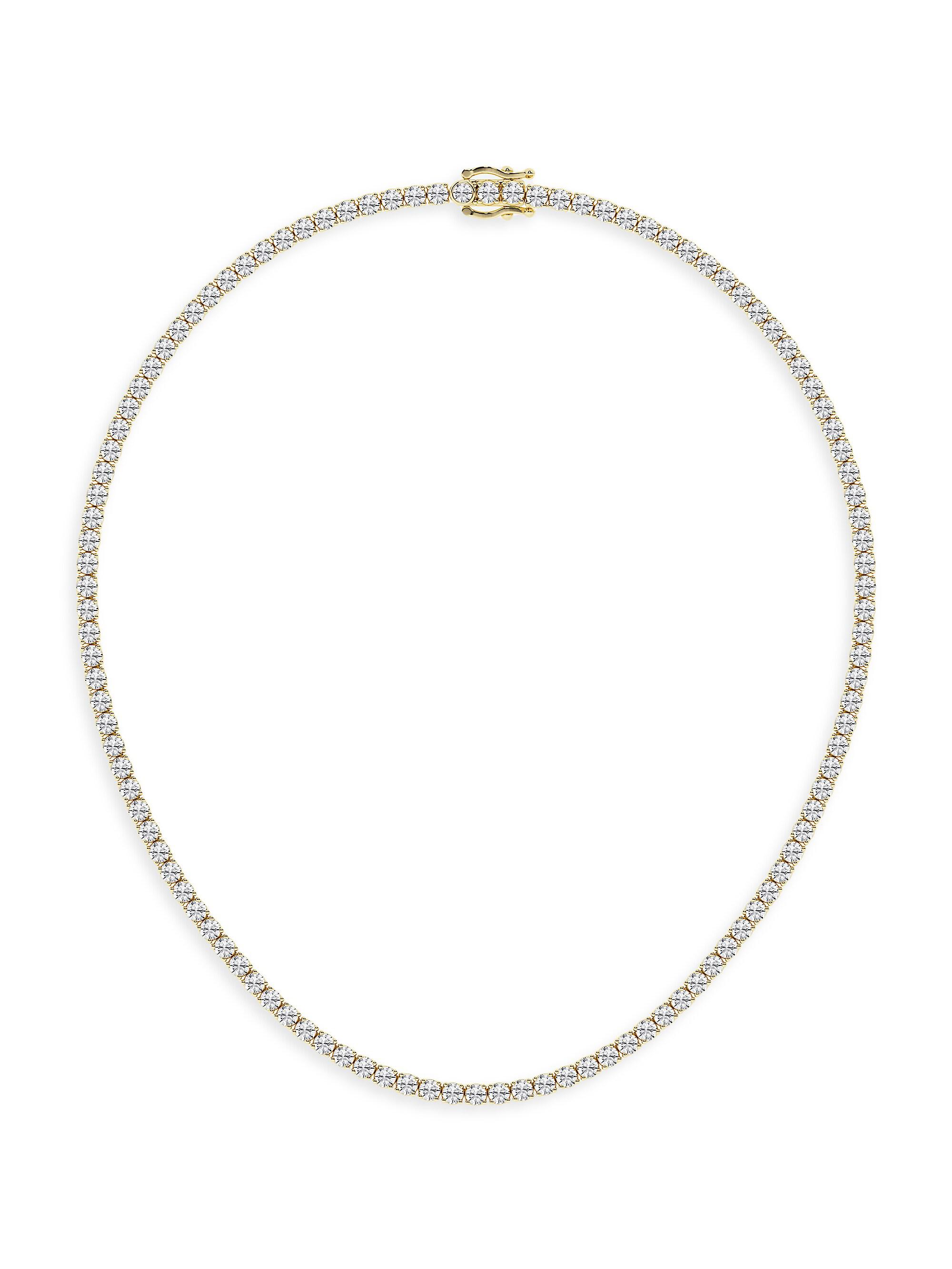 Saks Fifth Avenue Collection Women's 14K Yellow Gold & Lab-Grown Diamond Tennis Necklace/5.00-20.00 TCW - 20 Tcw