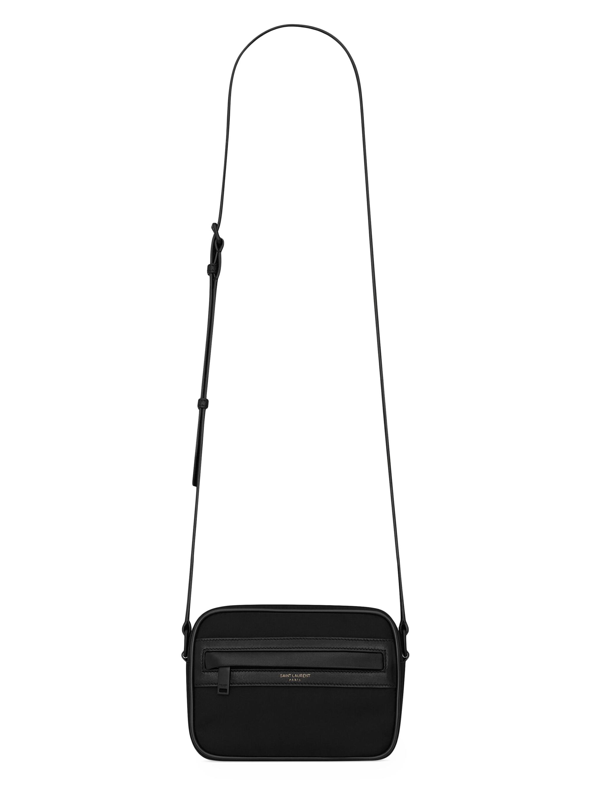 Saint Laurent Women's Camp  Camera Bag in Econyl and Lambskin - Black