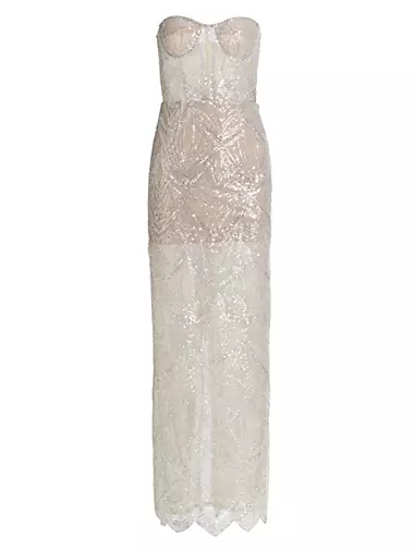 Giselle Embellished Strapless Column Gown