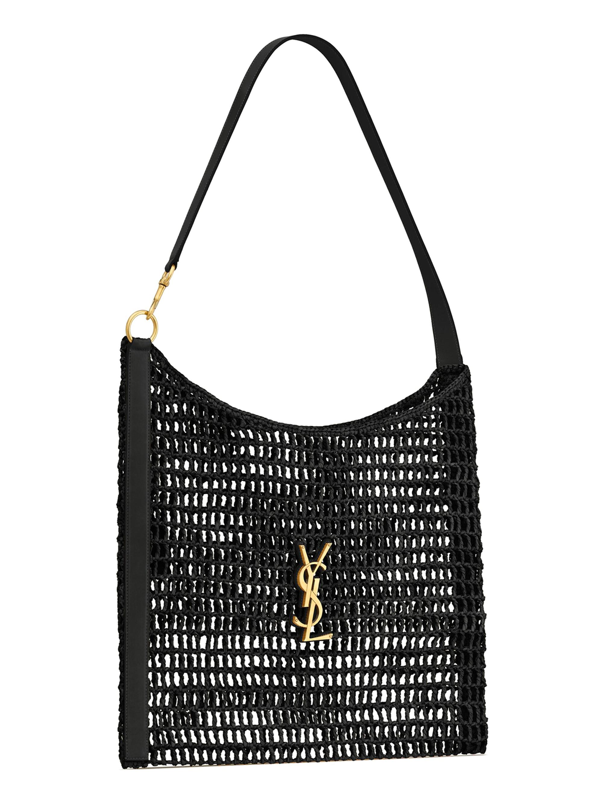 Saint Laurent Oxalis in Raffia Crochet and Vegetable-Tanned