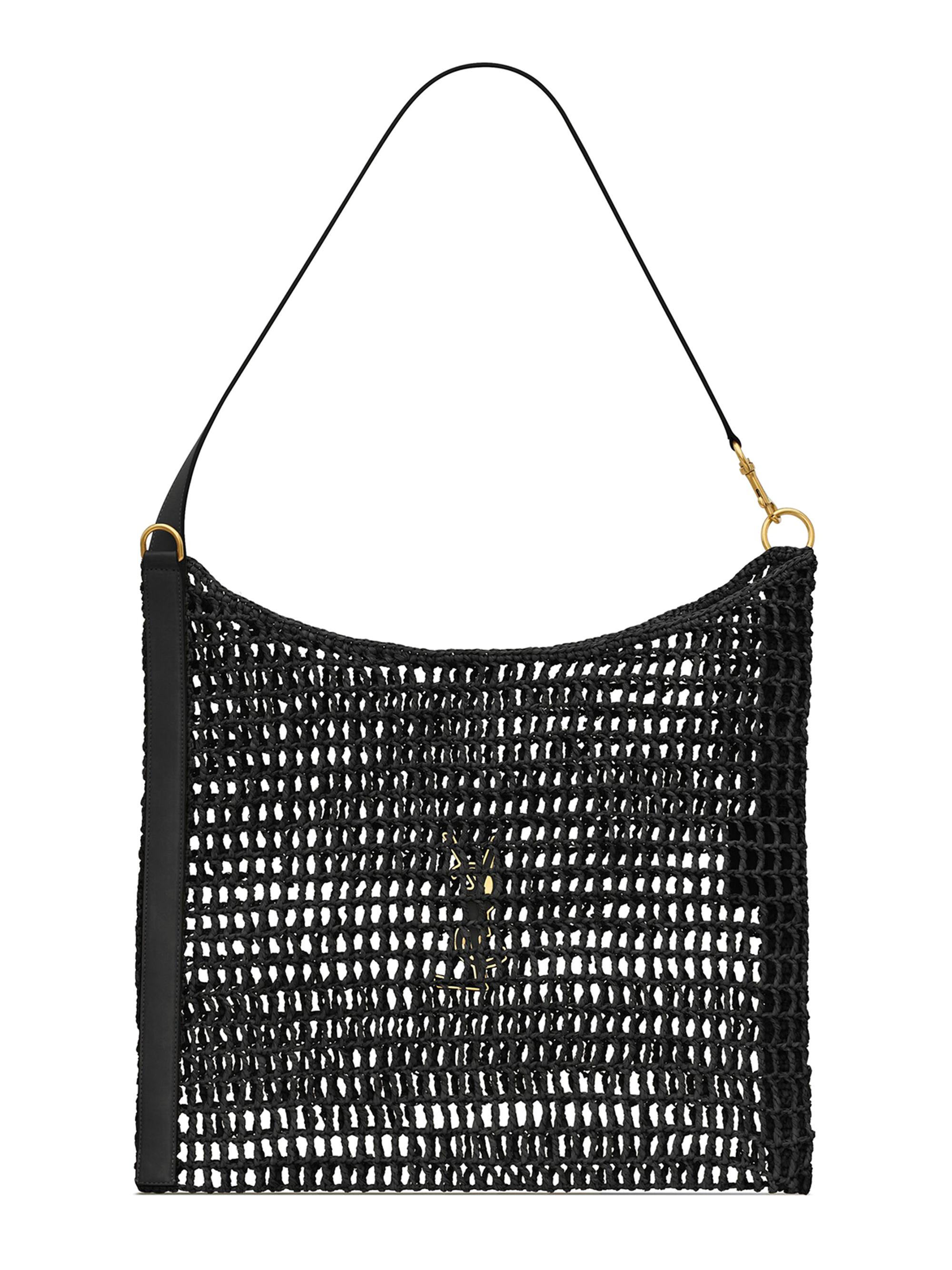 YSL様 Saint Laurent Oxalis in Raffia Crochet and Vegetable-Tanned