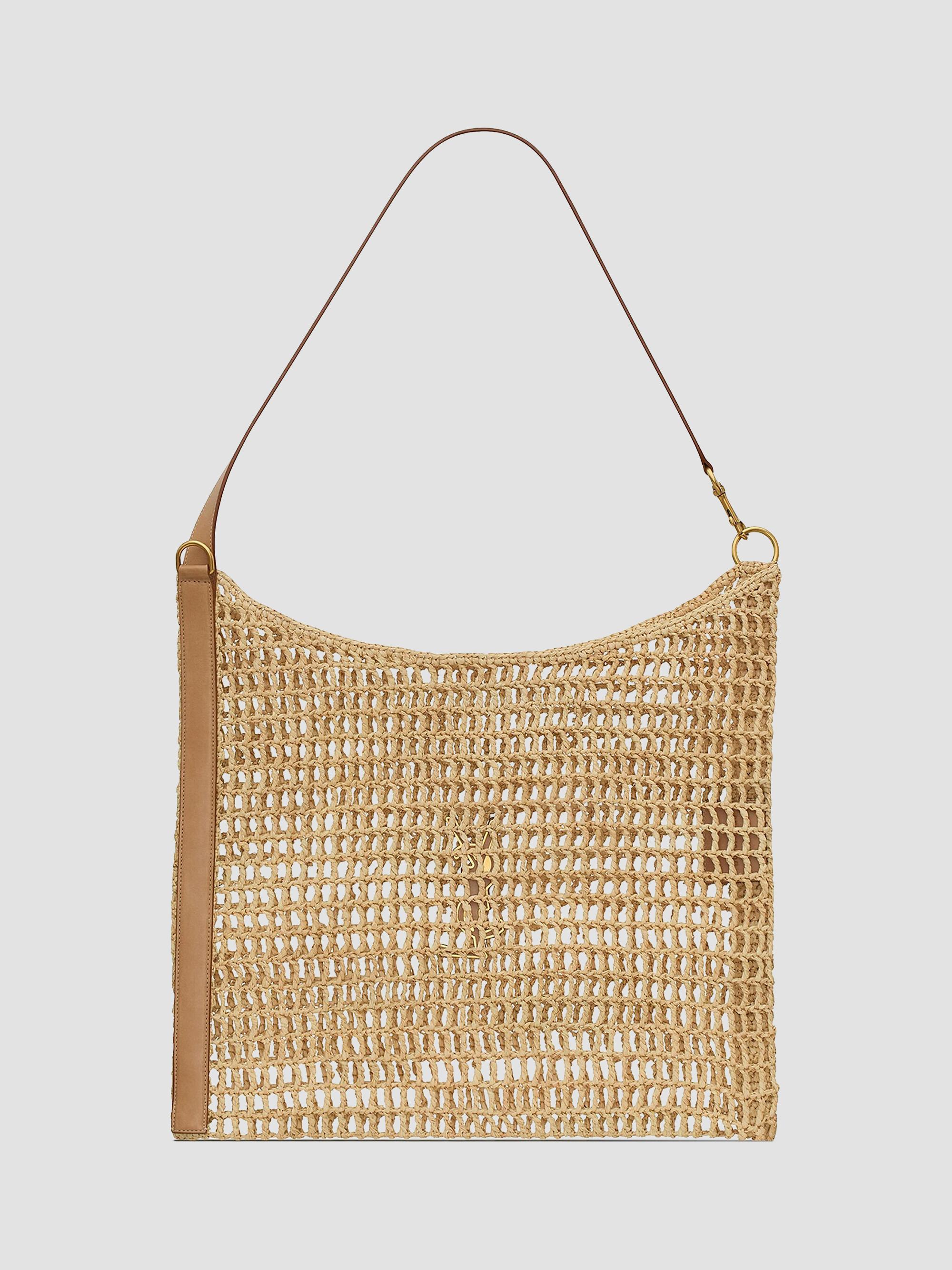 Saint Laurent Oxalis in Raffia Crochet and Vegetable-Tanned