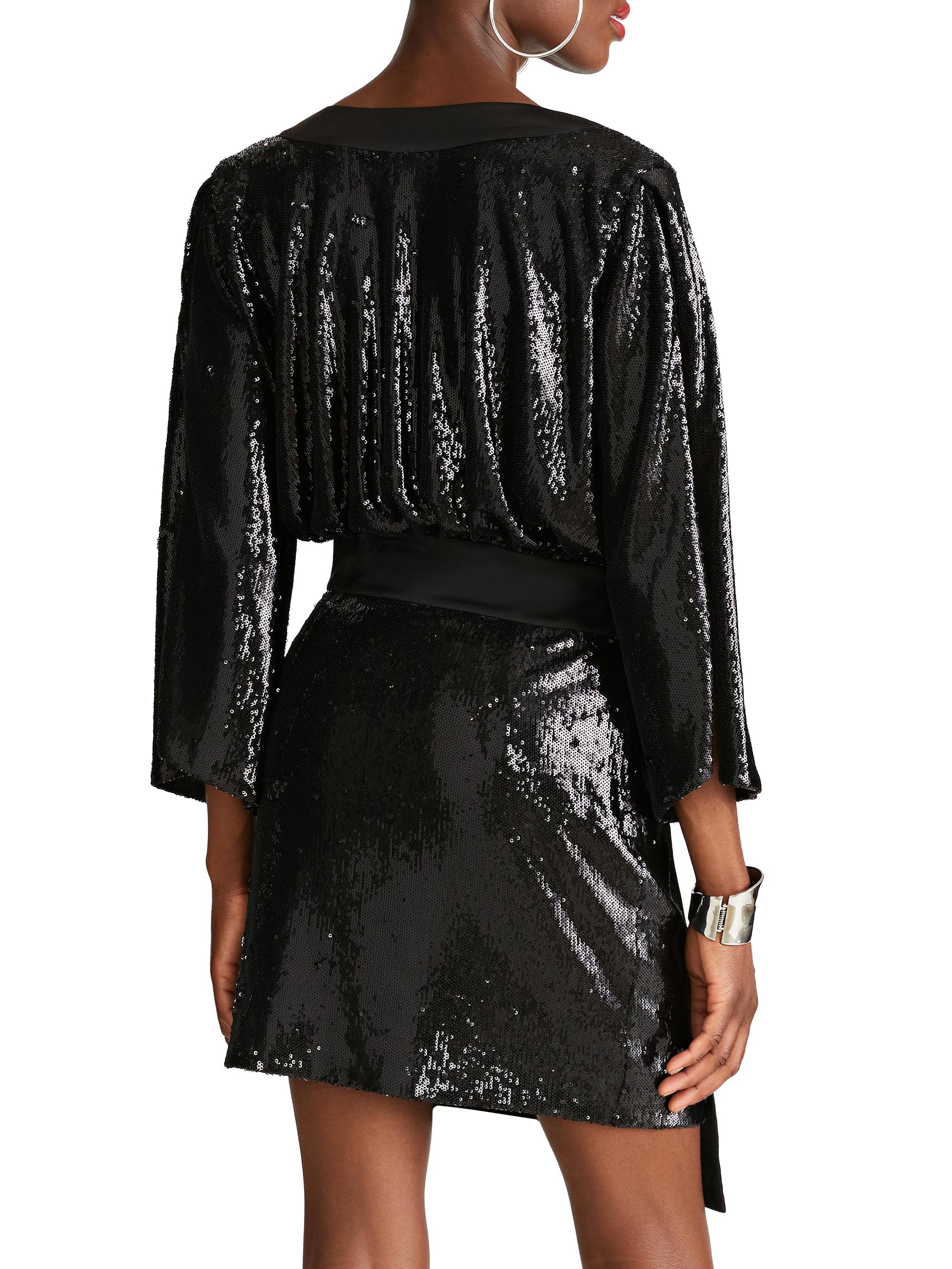 Halston Saga Sequin Wrap Minidress | Saks Fifth Avenue
