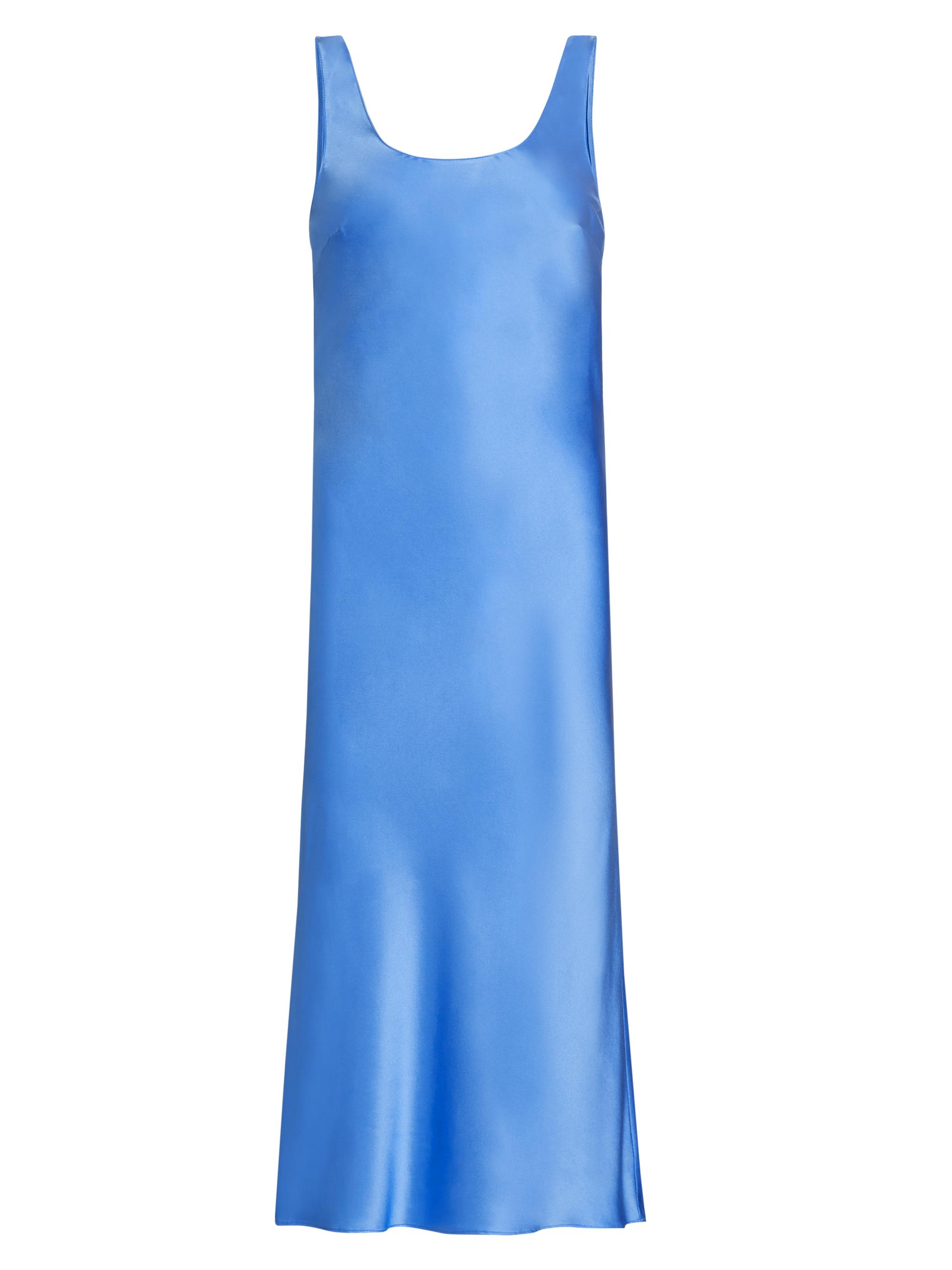 Amanda Uprichard Women's Sydney Satin Bias Midi-Dress - Atlantic