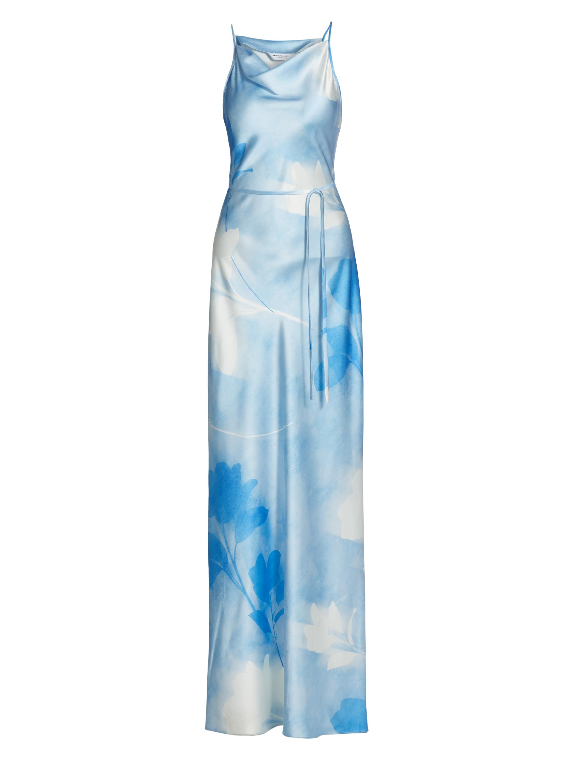 Amanda Uprichard Women's Shaelyn Floral Satin Cowlneck Maxi Dress - Frost Rose
