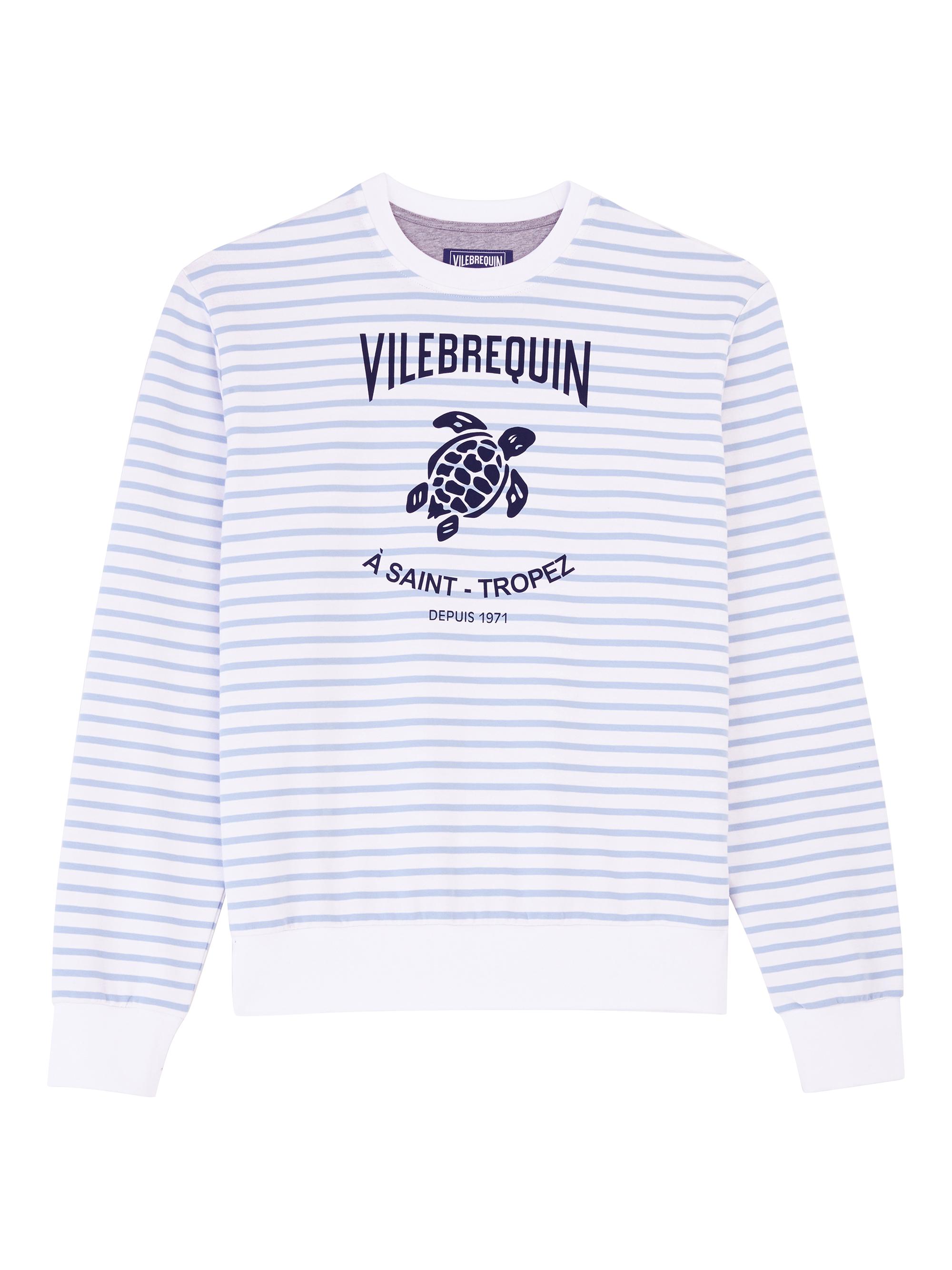Vilebrequin Men's Turtle Striped Fleece Sweatshirt - Pastel Blue