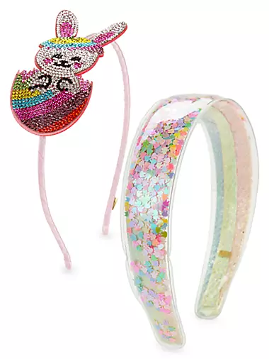 Girl's Confetti Bunny & Crystal Bunny Headband Set