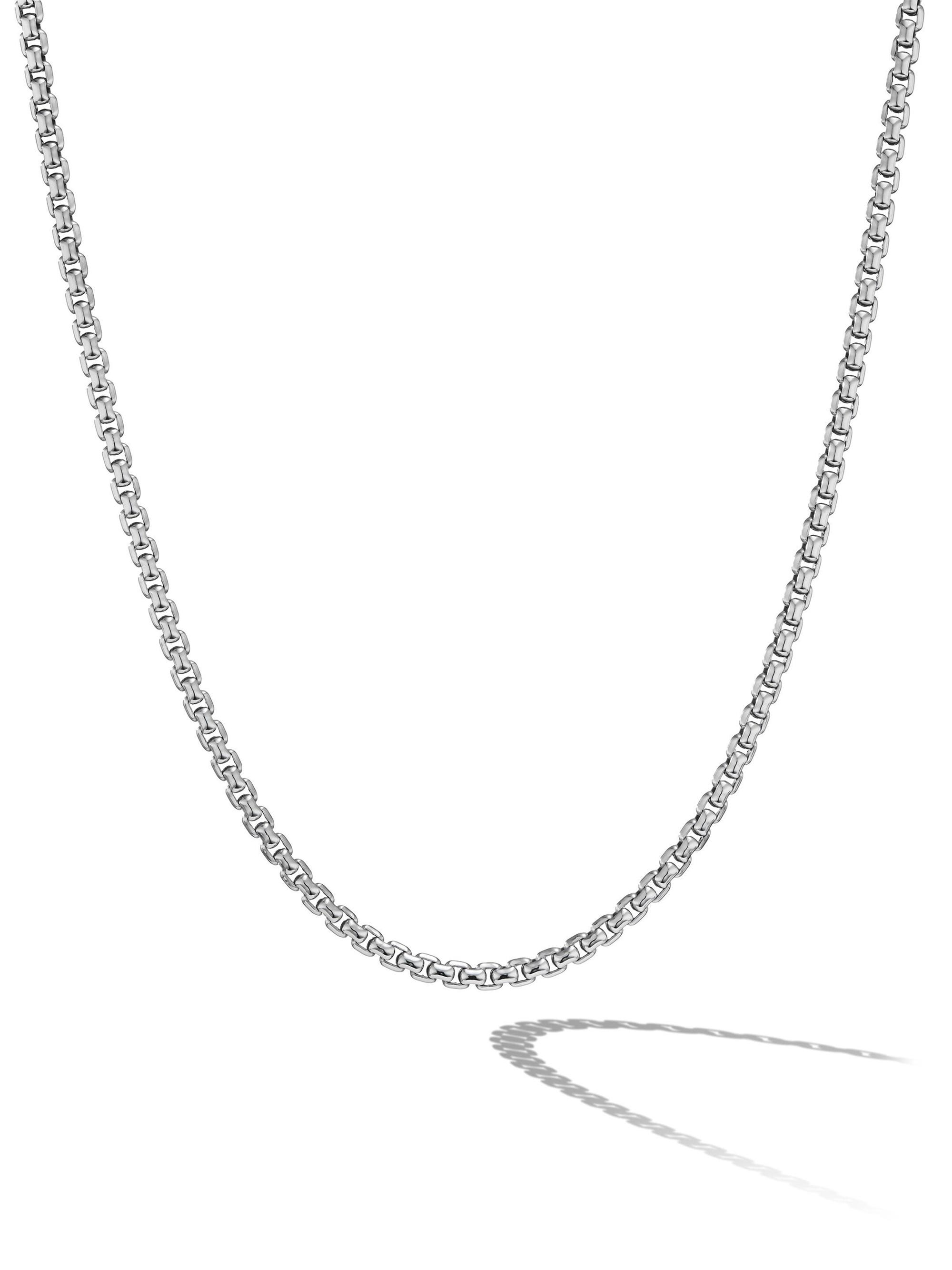 David Yurman Men's Box Chain Necklace in 18K White Gold - White Gold